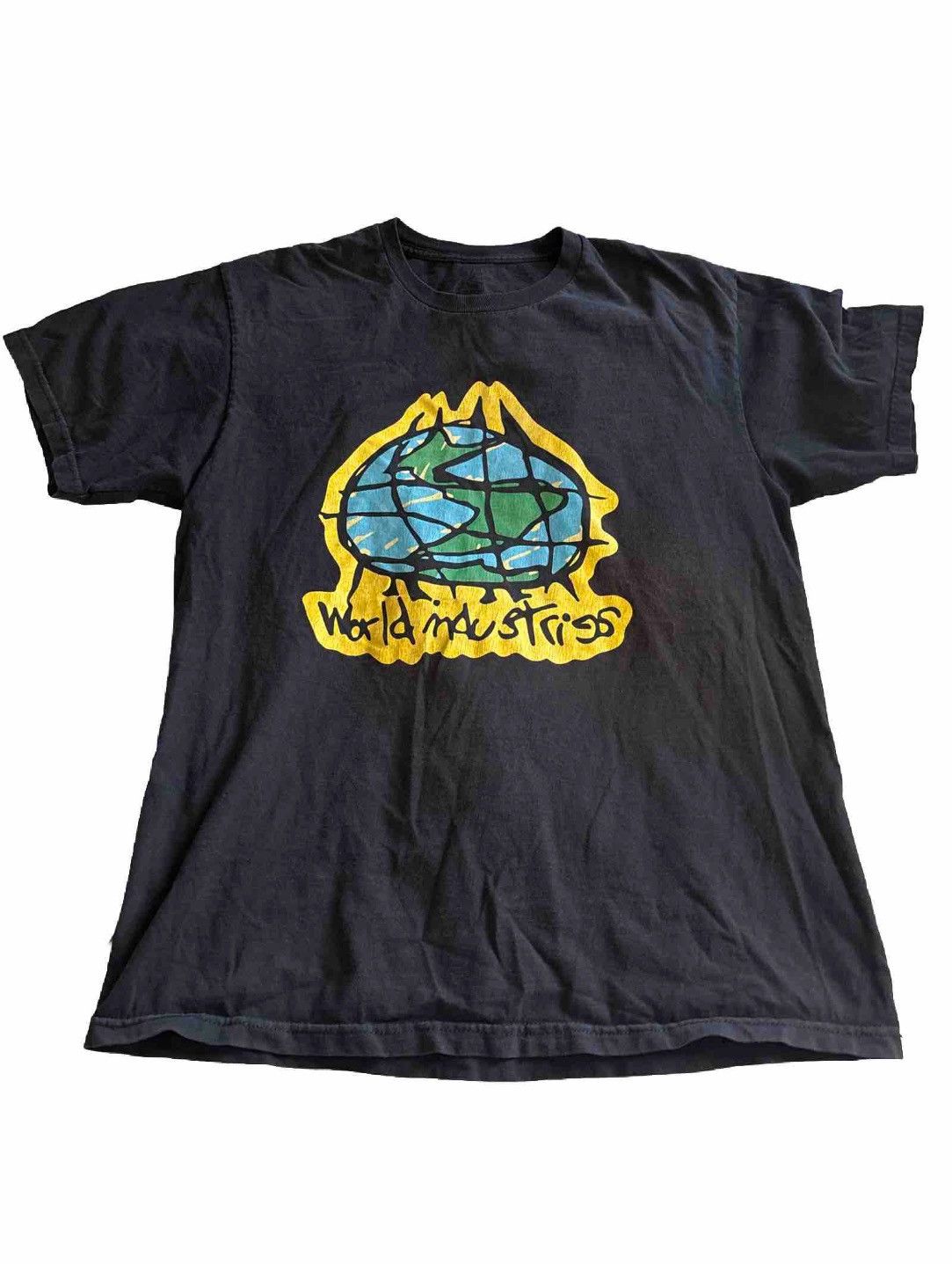 Mens Clothes Vintage Rare WORLD INDUSTRIES SKATEBOARDING Hook Ups T Shirt  S-2XL Reprint Unisex Funny Tops Tee Tshirt
