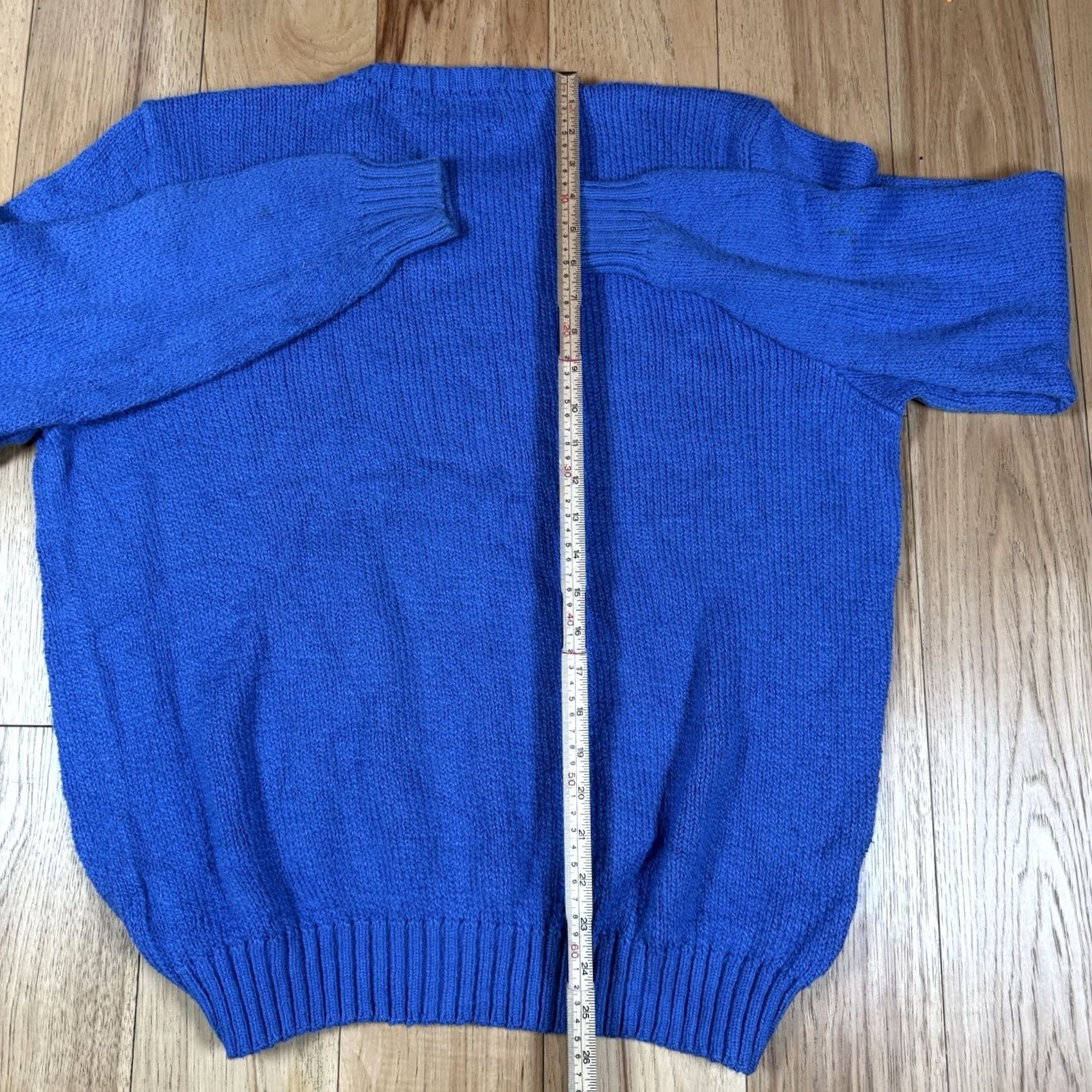 Polo Ralph Lauren VINTAGE Polo Ralph Lauren Sweater Mens XL Blue Crew Neck Cable Knit Cinched Waist Size US XL / EU 56 / 4 - 7 Thumbnail