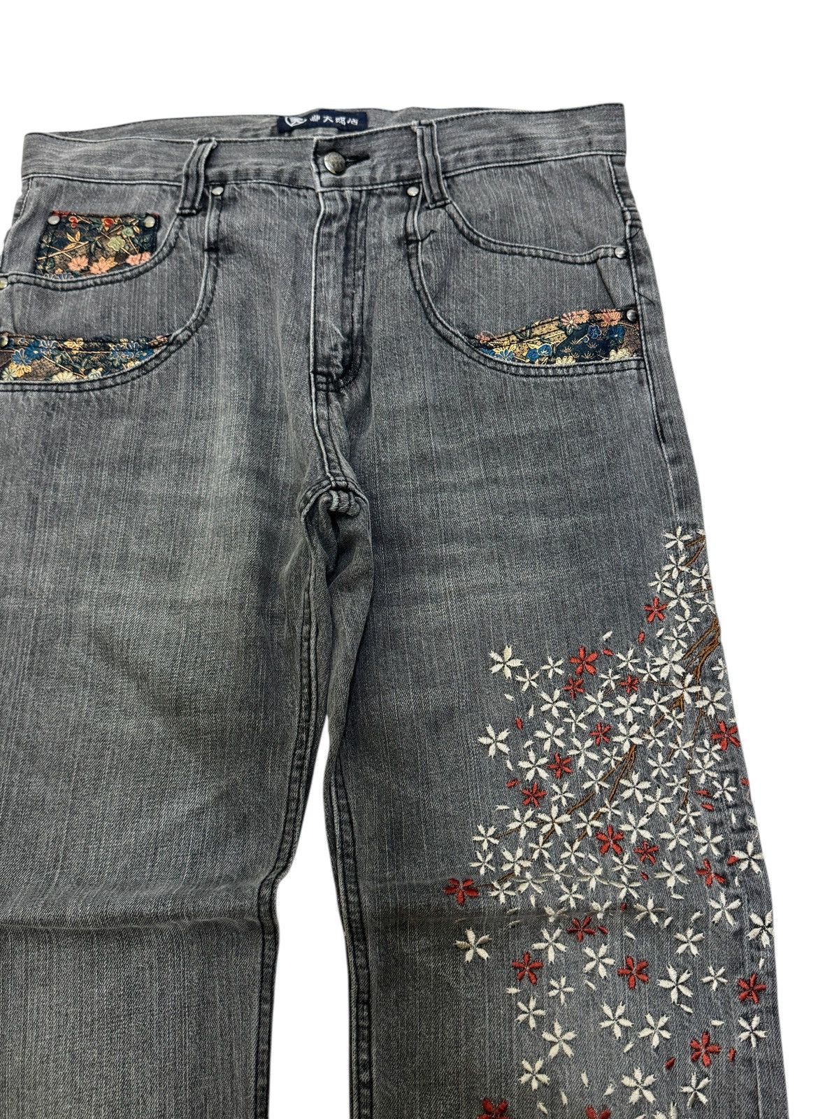 Hysteric Glamour Japanese Traditional Design Buckle Floral Embroidery Design Size US 31 - 5 Thumbnail