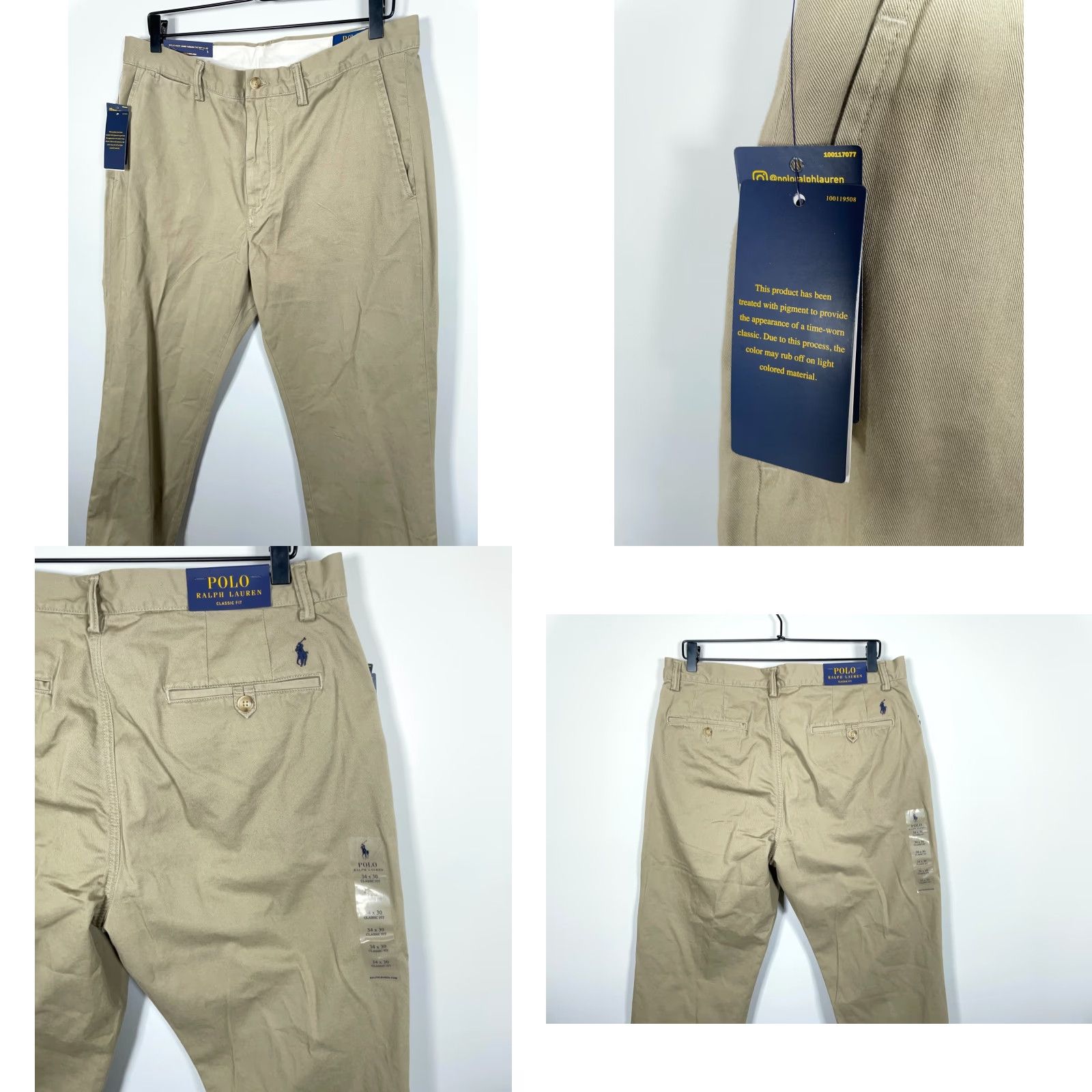 Polo Ralph Lauren Polo Ralph Lauren Chinos Men's 34 x 29 Beige Classic Fit Cotton Pants Unworn Size US S / EU 44-46 / 1 - 9 Thumbnail