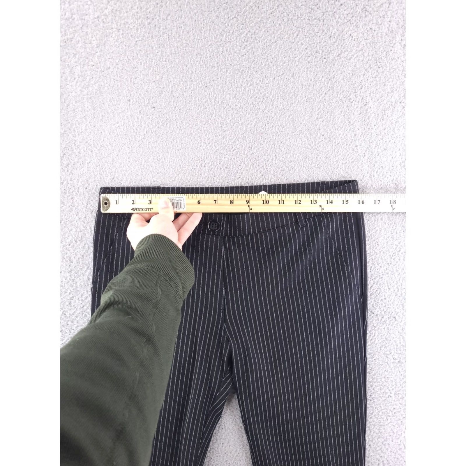 Vintage Betabrand Pants Womens Large Black White Pinstripe Straight Yoga Dress Pants Dress Pants Size 36" / US 14 / IT 50 - 6 Thumbnail
