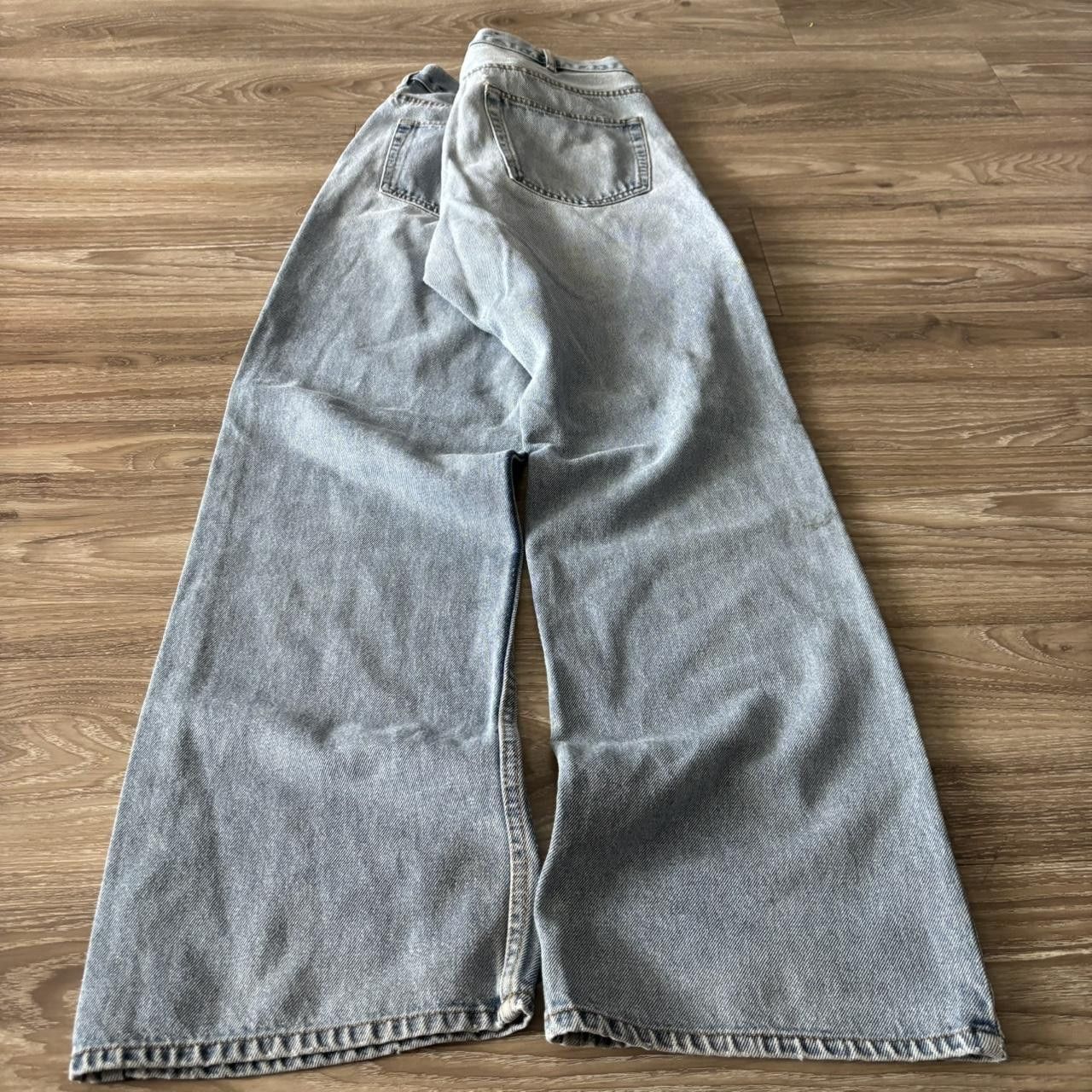 Japanese Brand Crazy Vintage Y2K/2000s Baggy Light Wash Skater Denim Jeans! 36x34 Size US 36 / EU 52 - 4 Thumbnail