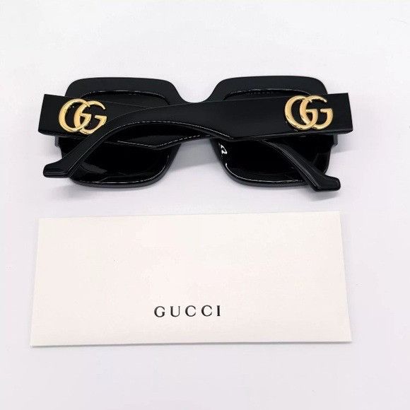 NEW GUCCI GG1547S 001 SQUARE BLACK GREY WOMEN SUNGLASSES display picture 1