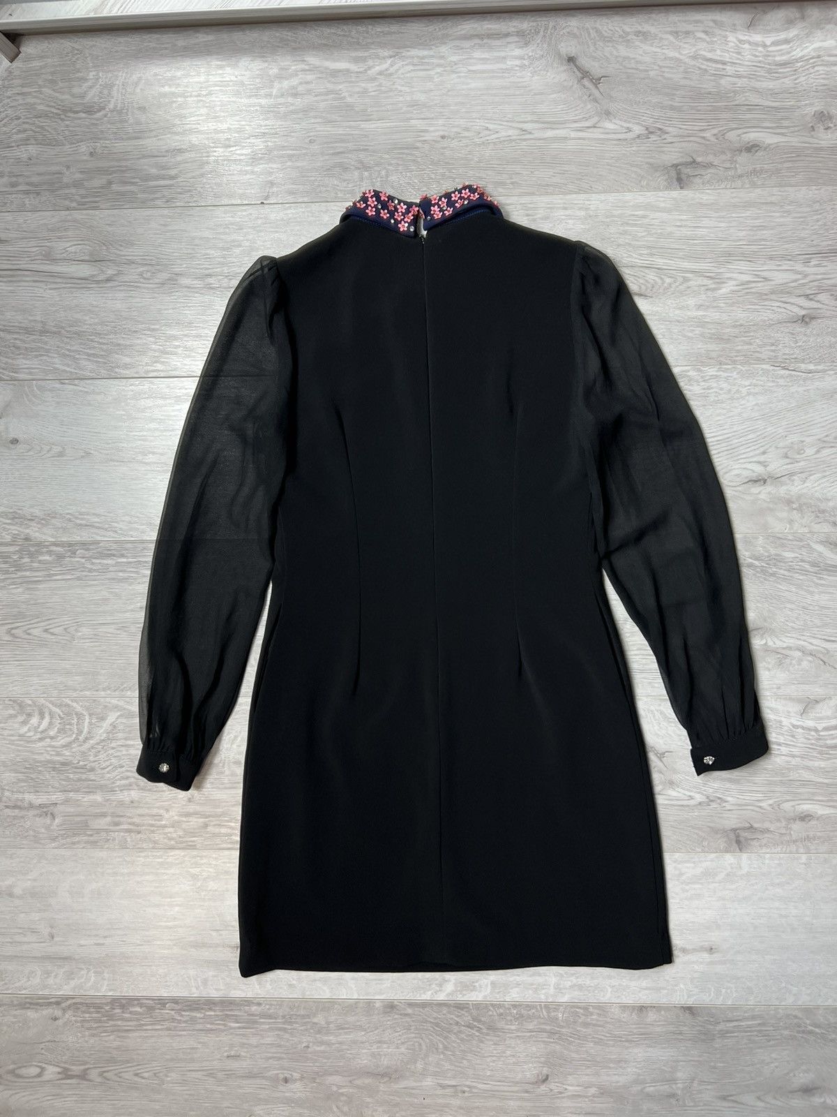 Miu Miu Rare MIU MIU Dress With Flowers On The Collar & Mesh Sleeves Size M / US 6-8 / IT 42-44 - 13 Thumbnail
