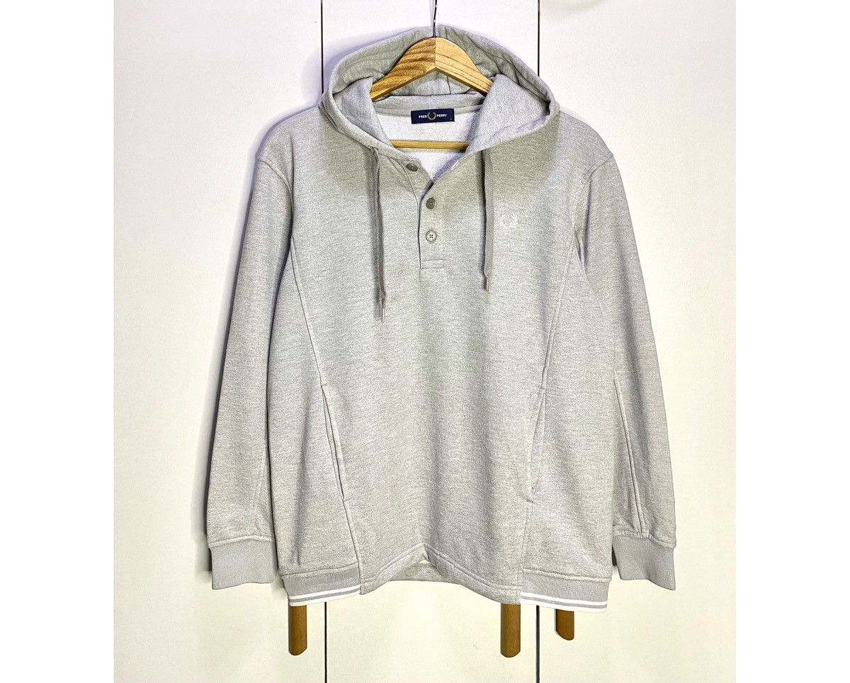 Fred Perry Fred Perry Buttoned Hoodie | Gray Size US S / EU 44-46 / 1 - 1 Thumbnail