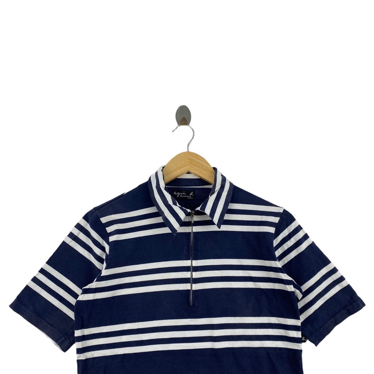 agnes b. AGNES B. PARIS Homme Half Zipper Stripes Collar Size US S / EU 44-46 / 1 - 2 Thumbnail