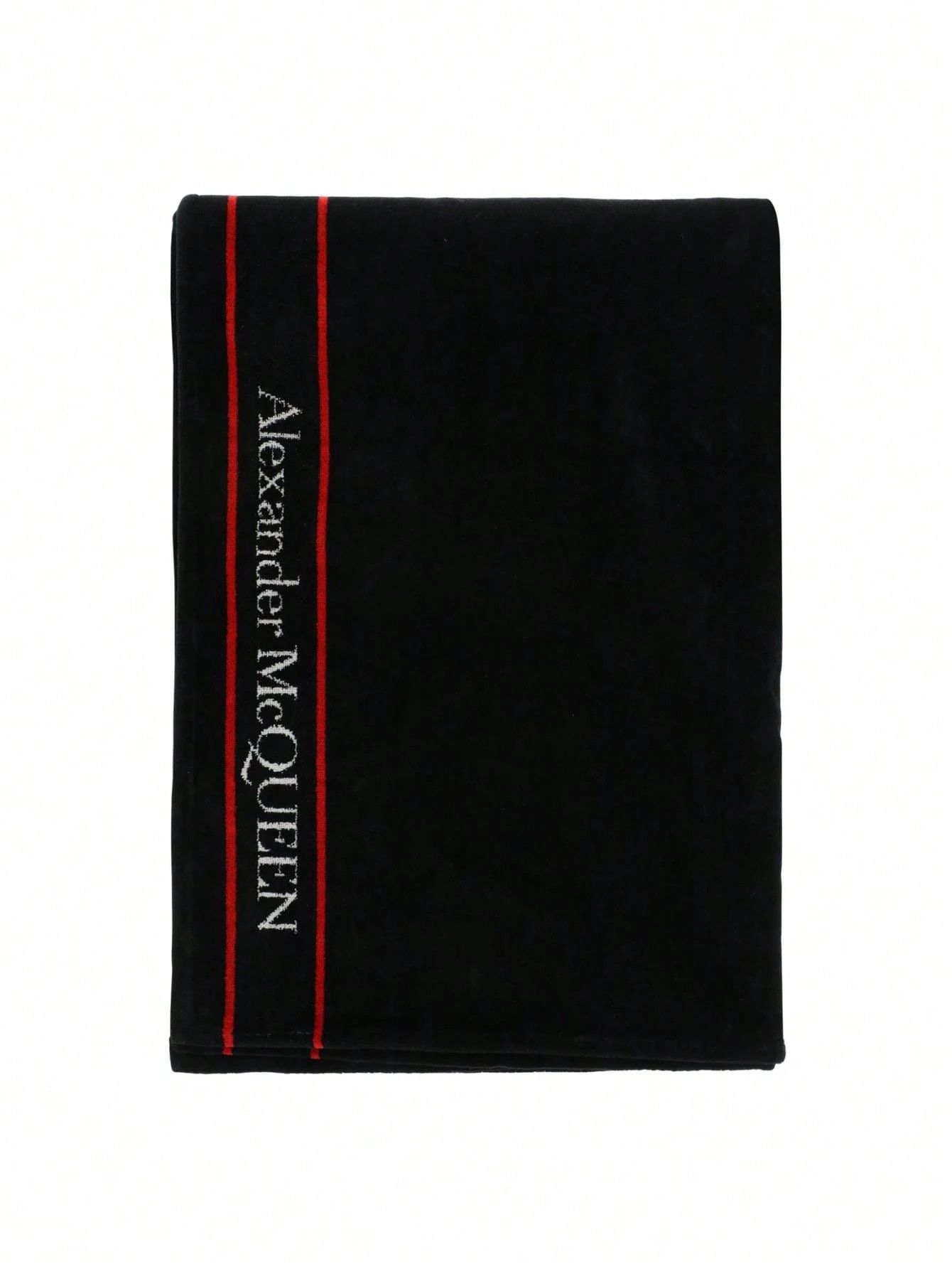 Alexander McQueen o1w1db10725 Size: OS/Selvedge Beach Towel in Black Size ONE SIZE - 1 Thumbnail