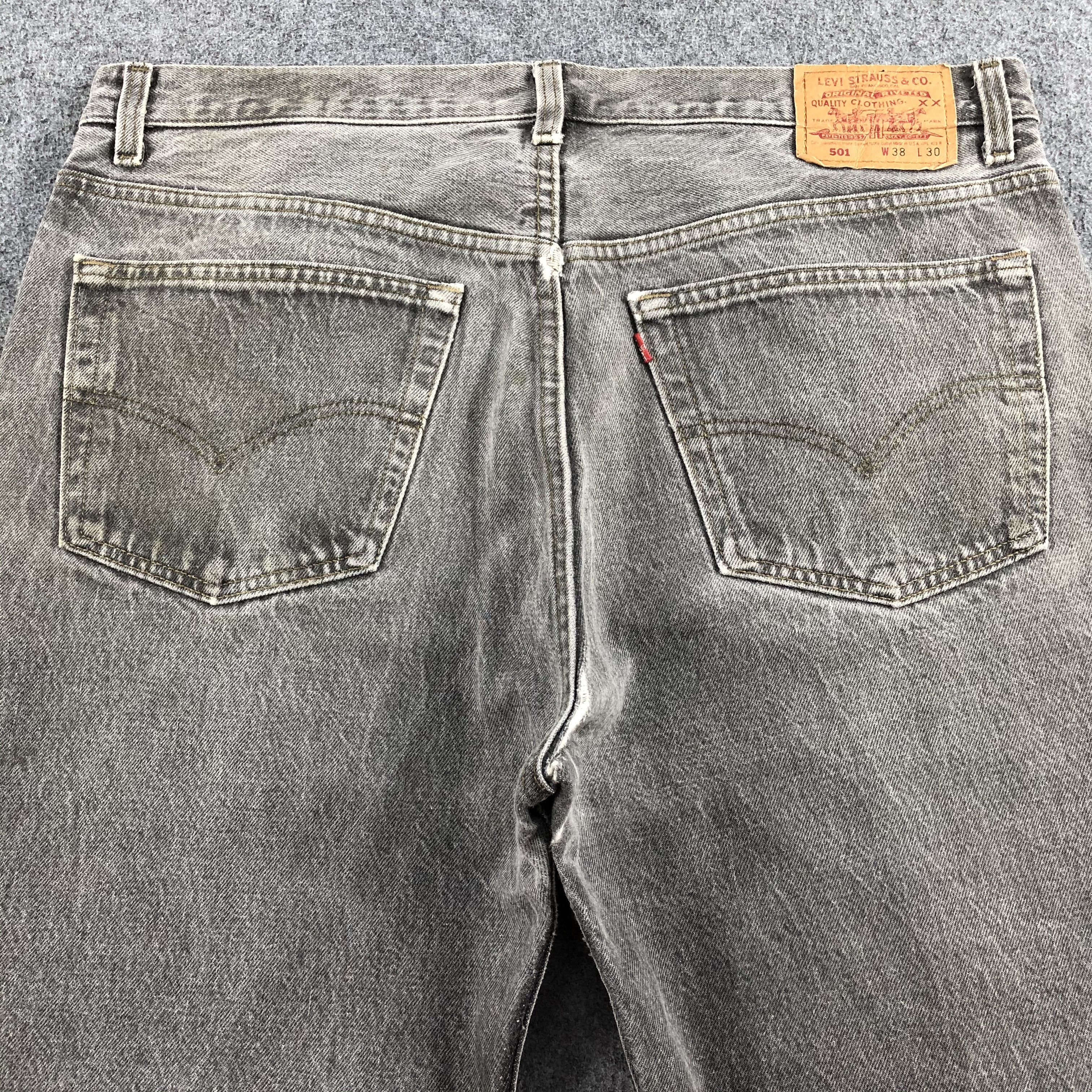 Levi's Vintage 90s Levis 501 Faded Black Jeans-J1648 Size US 38 / EU 54 - 4 Thumbnail