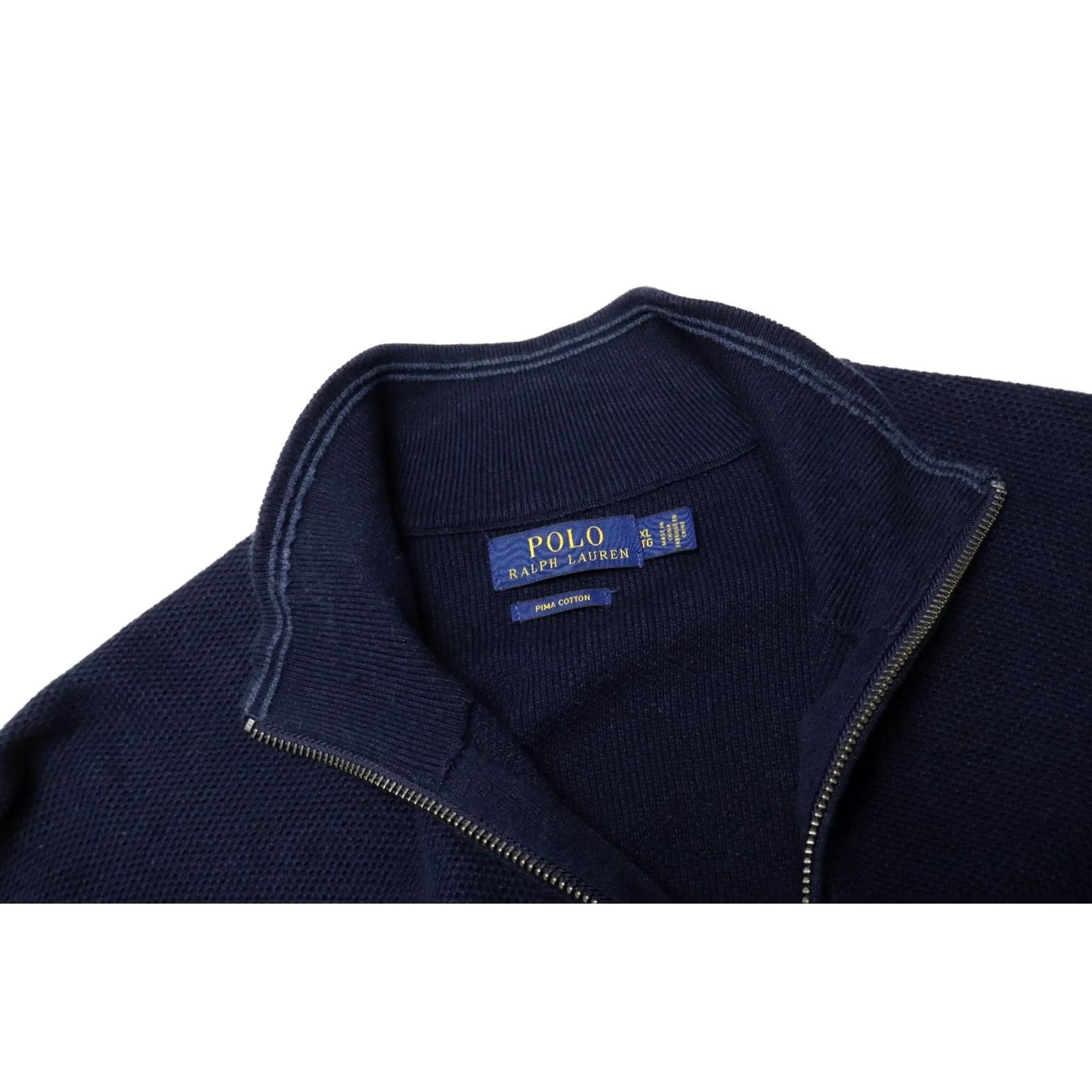Ralph Lauren RALPH LAUREN POLO Jumper Men's XL Blue Knitted Mock Neck Pima Cotton Zipped Size US XL / EU 56 / 4 - 4 Thumbnail