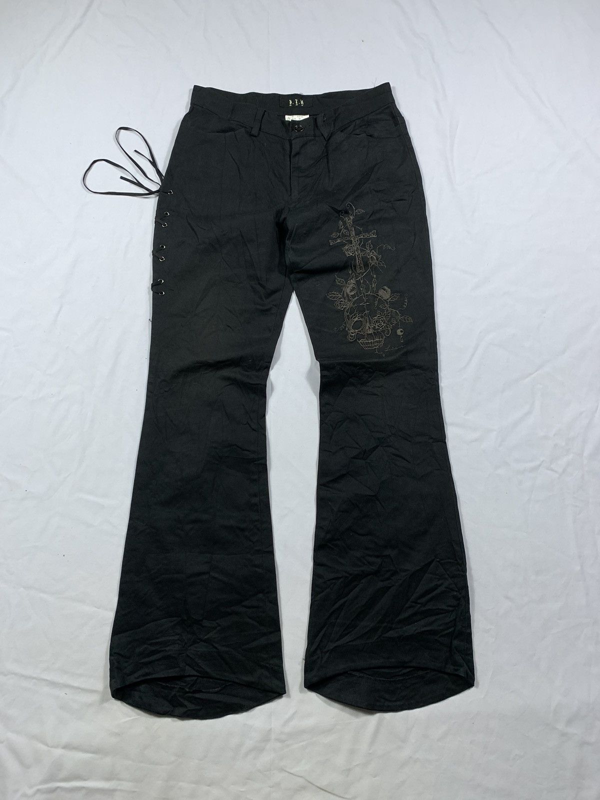 Tornado Mart japanese B.P.N Flare gothic punk pants hysteric style Size US 29 - 1 Thumbnail