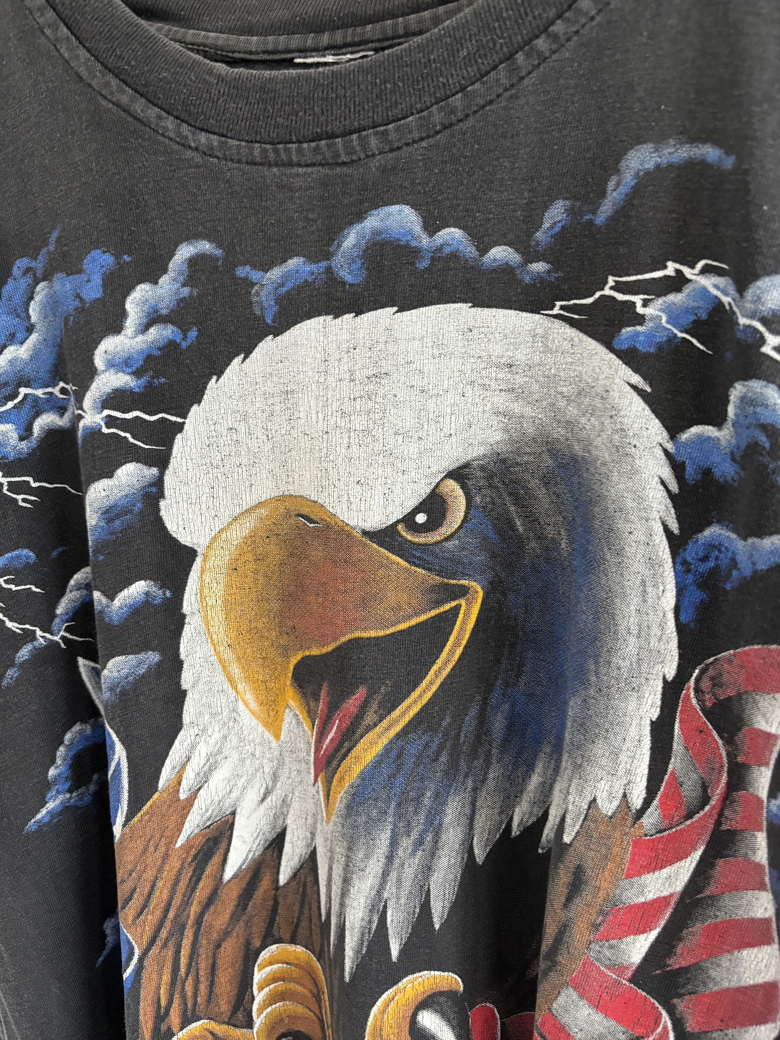 Other Vintage Eagle American Flag Thunder Faded Tee Size US L / EU 52-54 / 3 - 3 Thumbnail