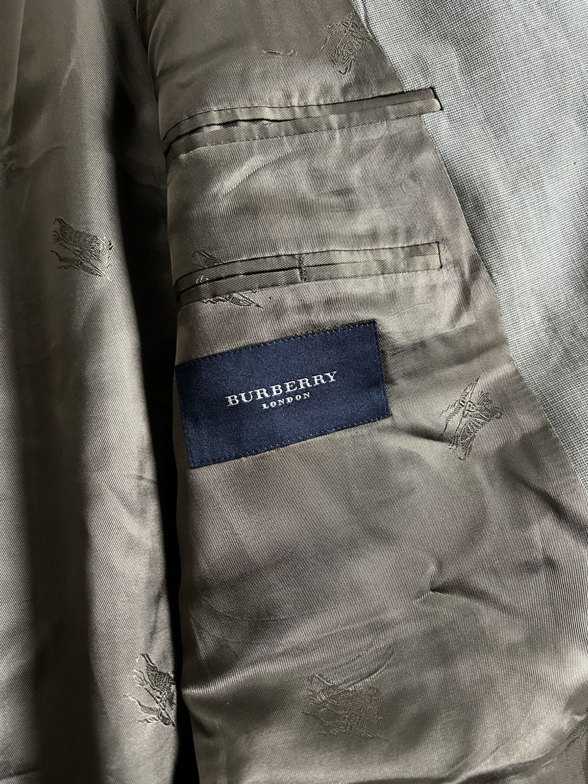 Burberry Vintage Burberry London 2 Two Piece Suit EU 52 Blazer Pants Size 52S - 11 Thumbnail