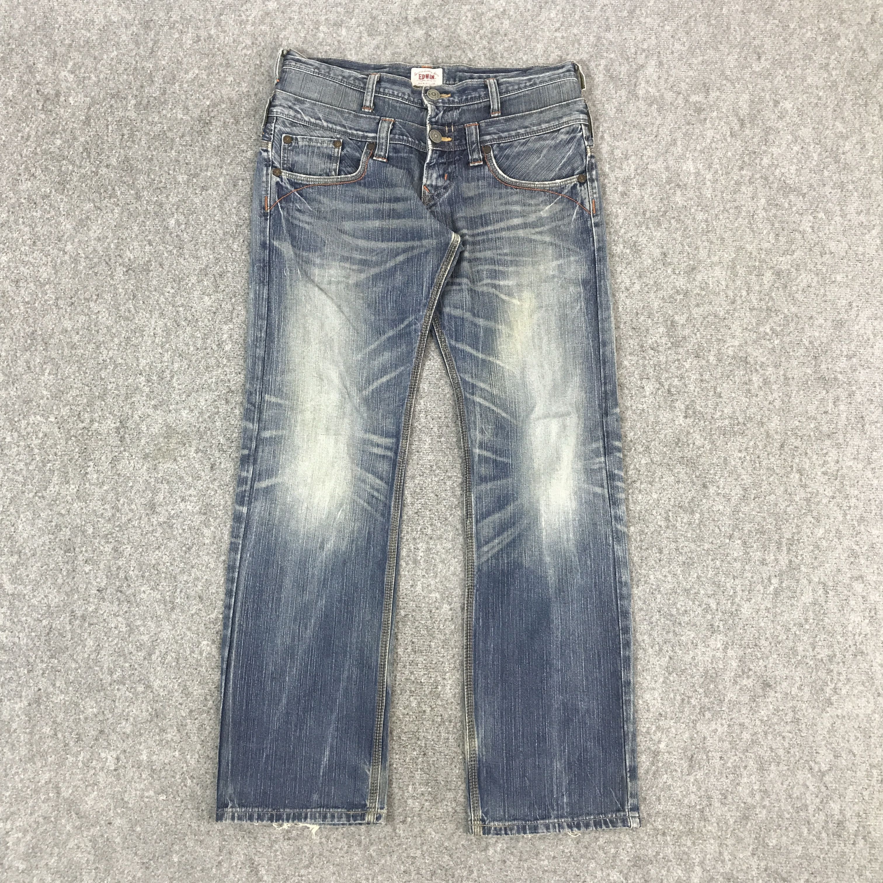 Japanese Brand BAGGY EDWIN JAPAN DOUBLE WAISH STYLE JEANS PANTS Size US 32 / EU 48 - 1 Thumbnail
