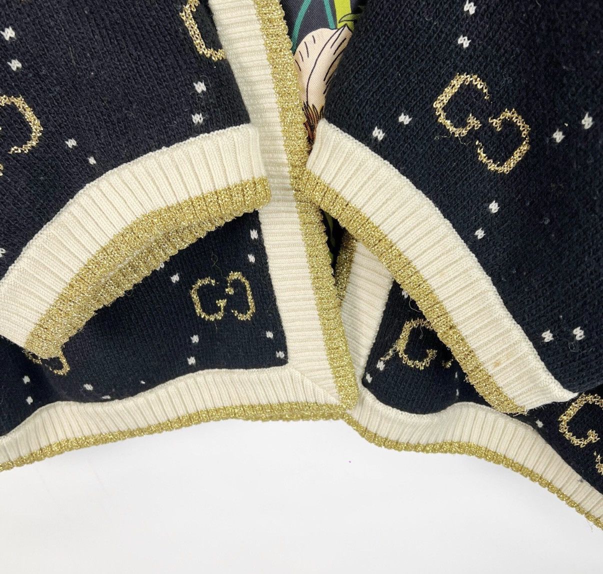 Gucci Gucci Double G Gold Thread All-Over Print Knit Cardigan K12 Size M / US 6-8 / IT 42-44 - 5 Thumbnail