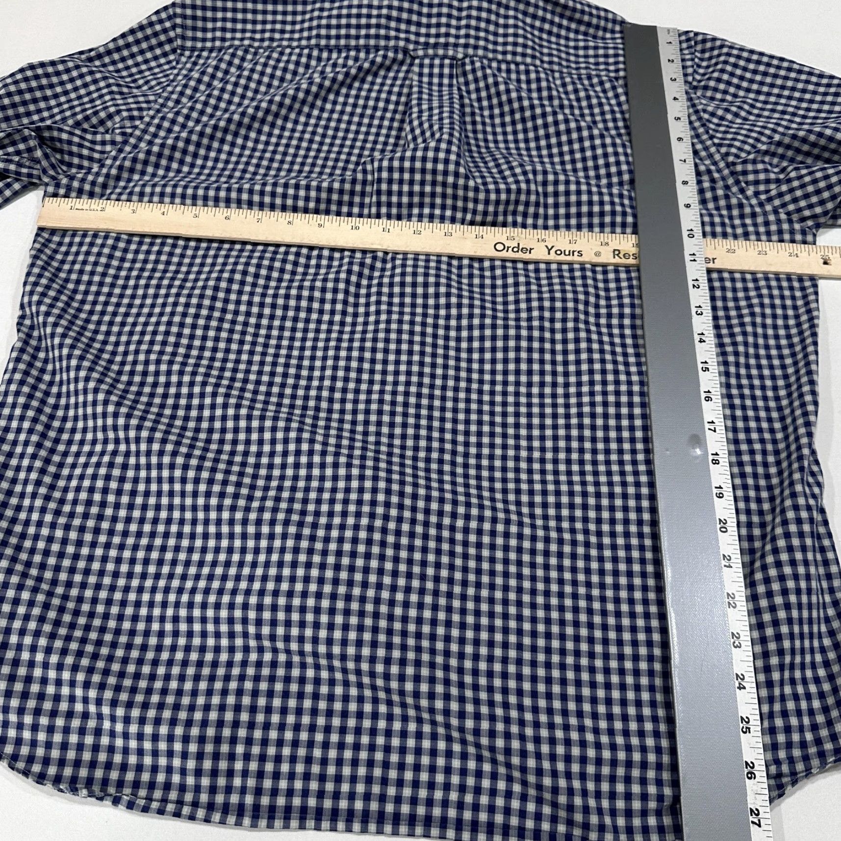 Nautica Nautica Shirt Mens XL Blue Gray Check Button-Up Long Sleeve Classic Cotton Blend Size US XL / EU 56 / 4 - 5 Thumbnail