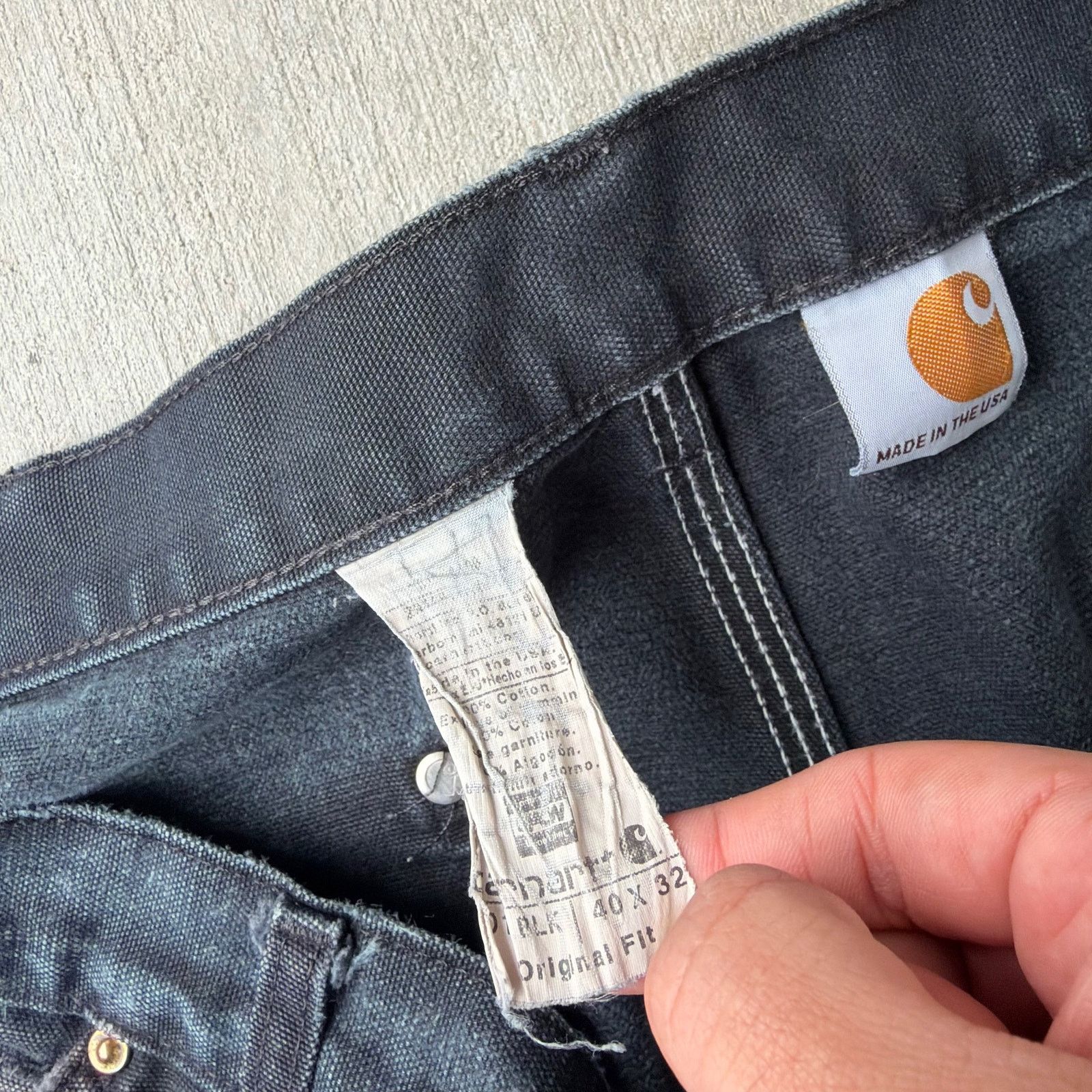 Carhartt × Vintage Vintage Y2K Carhartt black double knee work carpenter pants Size US 37 - 4 Thumbnail