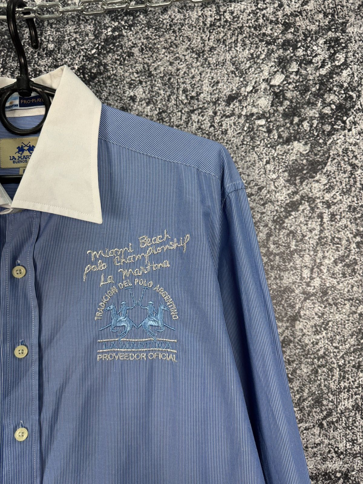 La Martina Men’s La Martina Long Sleeve Shirt Button Up LMWP Size L Size US L / EU 52-54 / 3 - 4 Thumbnail