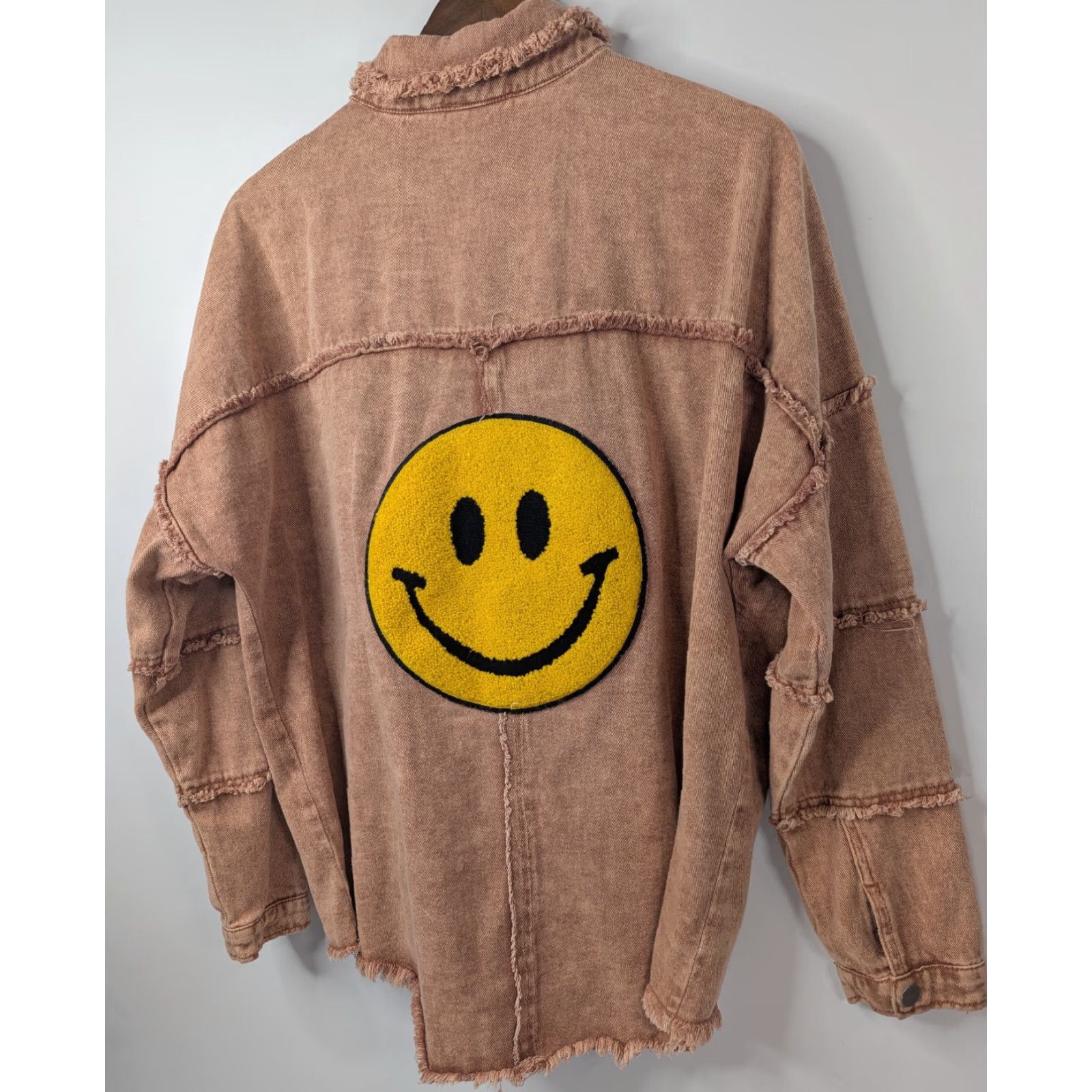 Vintage 143 Story by Line Up Shacket Shirt Jacket L Rust Fringe Snap Pocket Western 90s Womens Size L / US 10 / IT 46 - 2 Thumbnail