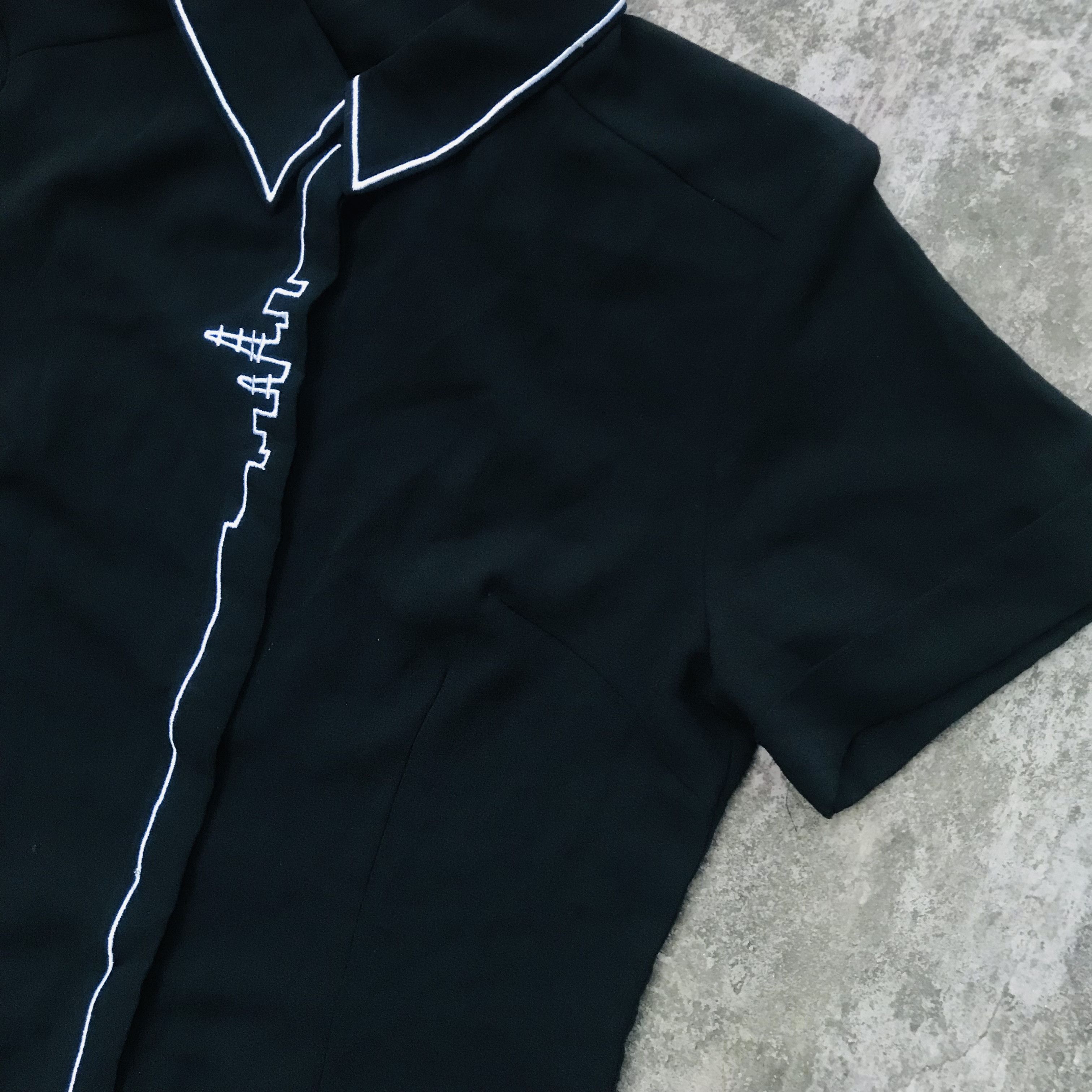 Japanese Brand × Vintage Betu Noir Short Sleeve Silk Shirt Size S / US 4 / IT 40 - 3 Thumbnail