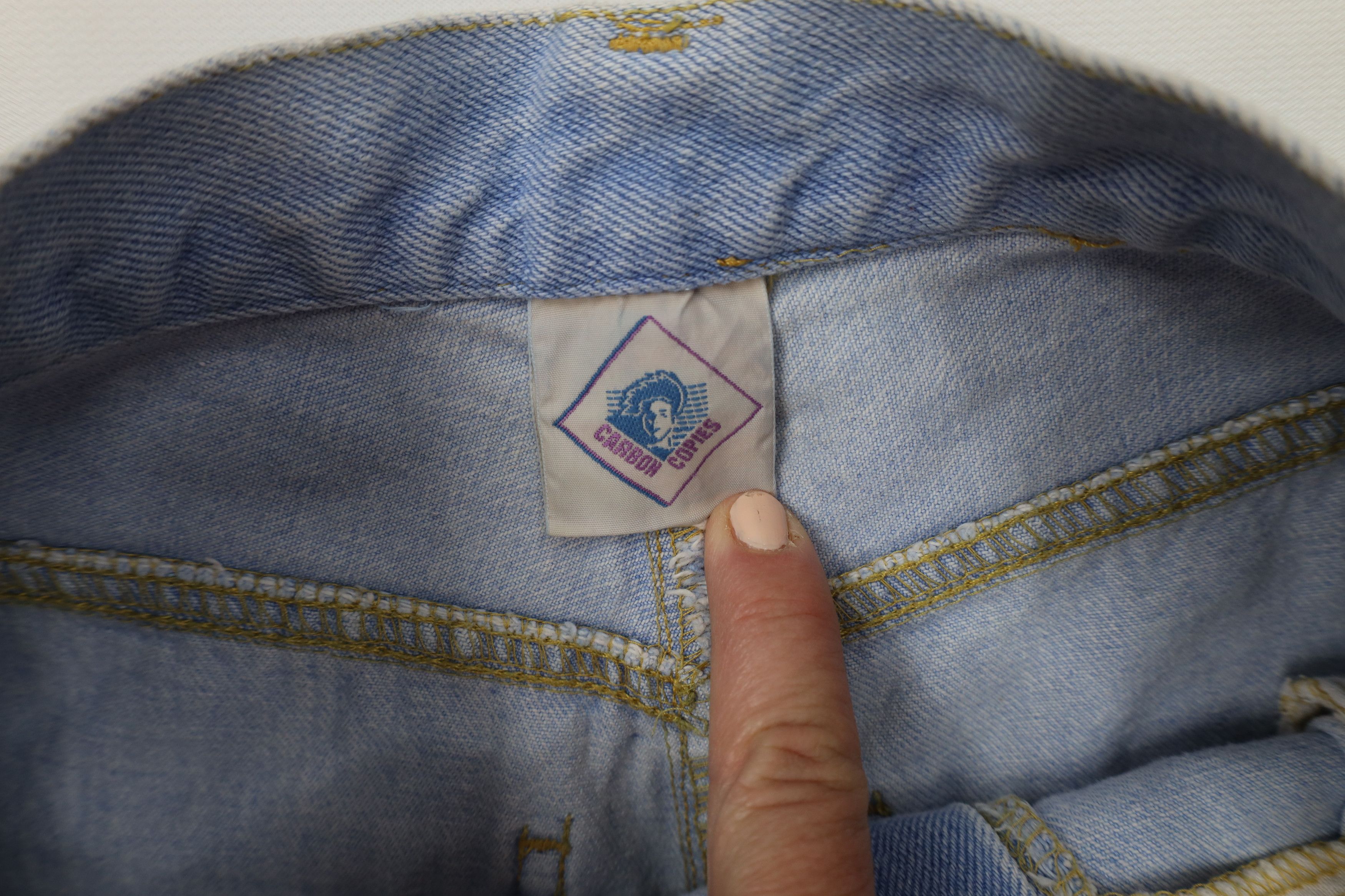 Vintage Vintage 80s 90s Streetwear Diamond Patch Cuffed Denim Jeans Size 30" / US 8 / IT 44 - 10 Thumbnail