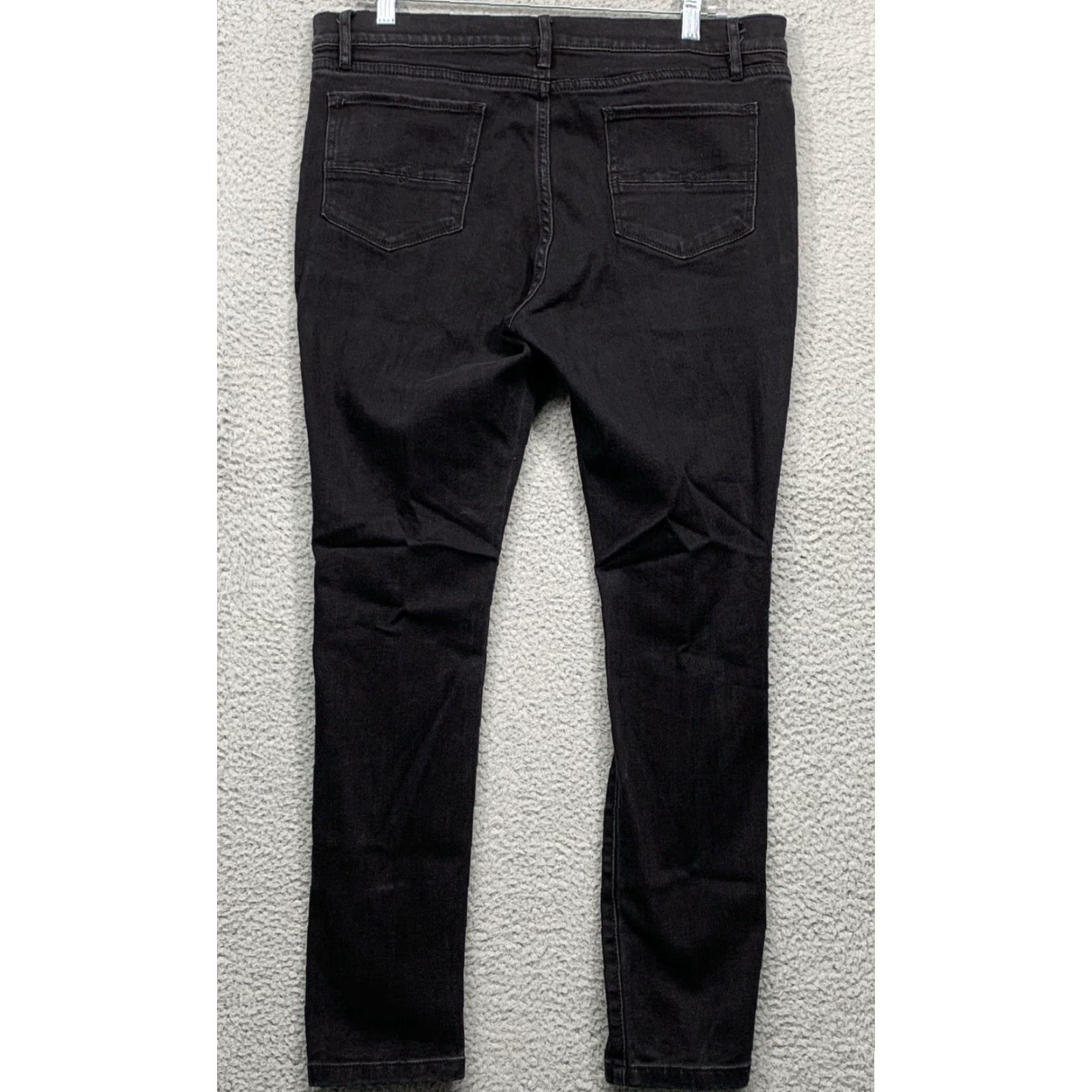 Vintage New York & Company Jeans Black 14 Distressed Straight Leg Women's Regular 5-Pocket Denim Jeans Size 36" / US 14 / IT 50 - 4 Thumbnail