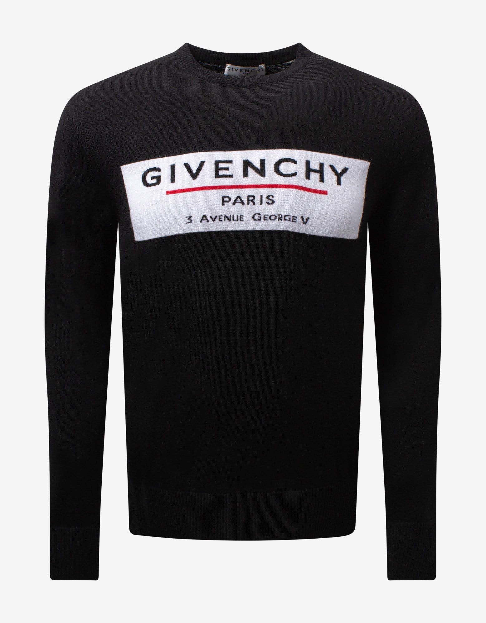 image of Givenchy Black Logo Label Sweater Size Xl, Men's