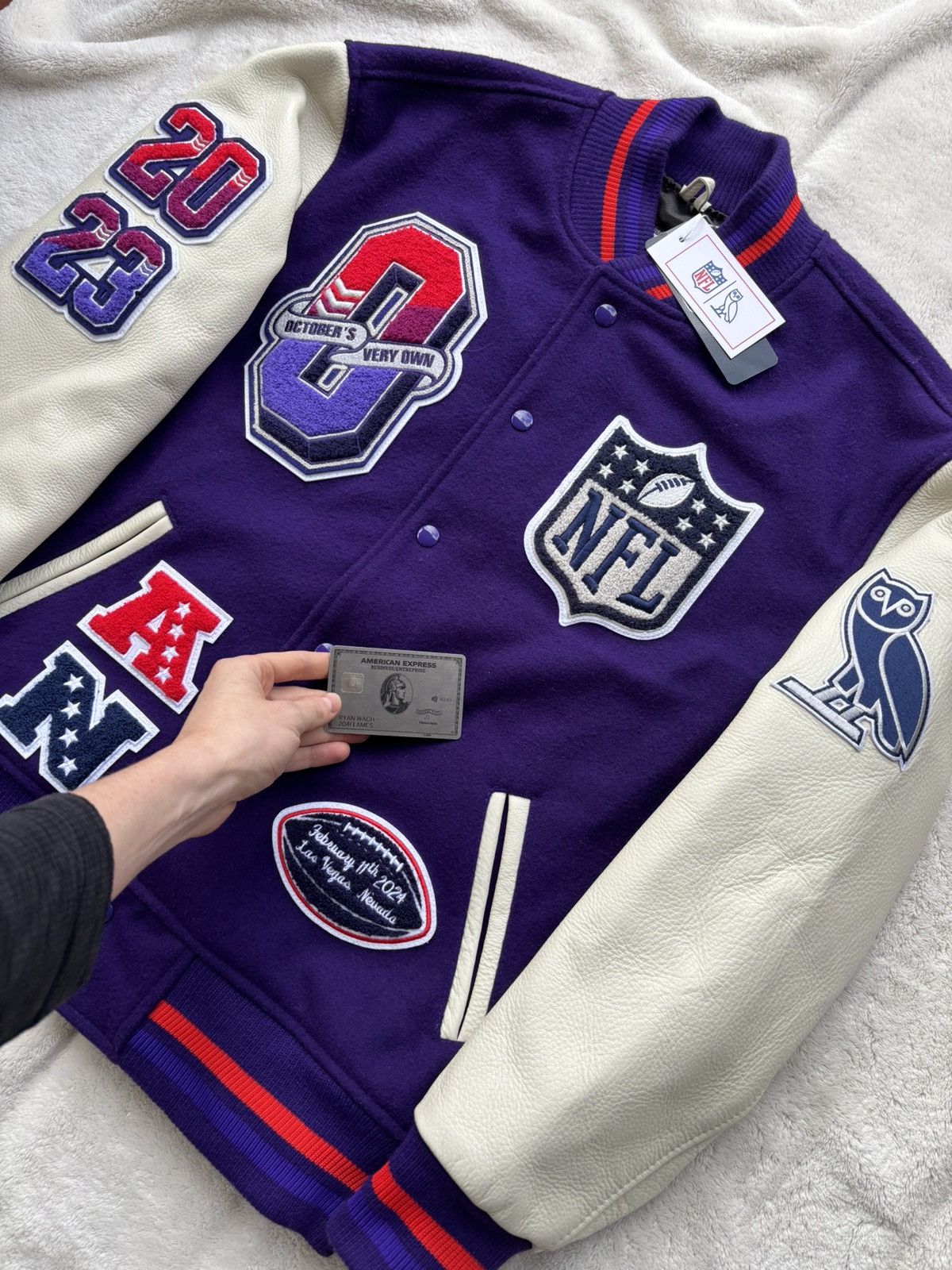 October's Very Own RARE - OVO x Super Bowl Varsity Jacket Size US S / EU 44-46 / 1 - 2 Thumbnail