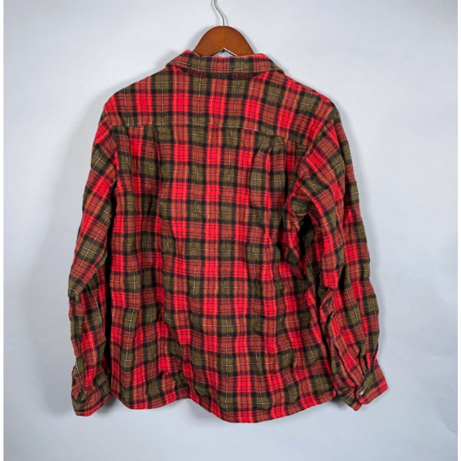 Vintage VINTAGE Amcrest 60s Wool Flannel Shirt Adult Large Red Green Tartan Plaid Mens Size US L / EU 52-54 / 3 - 2 Thumbnail