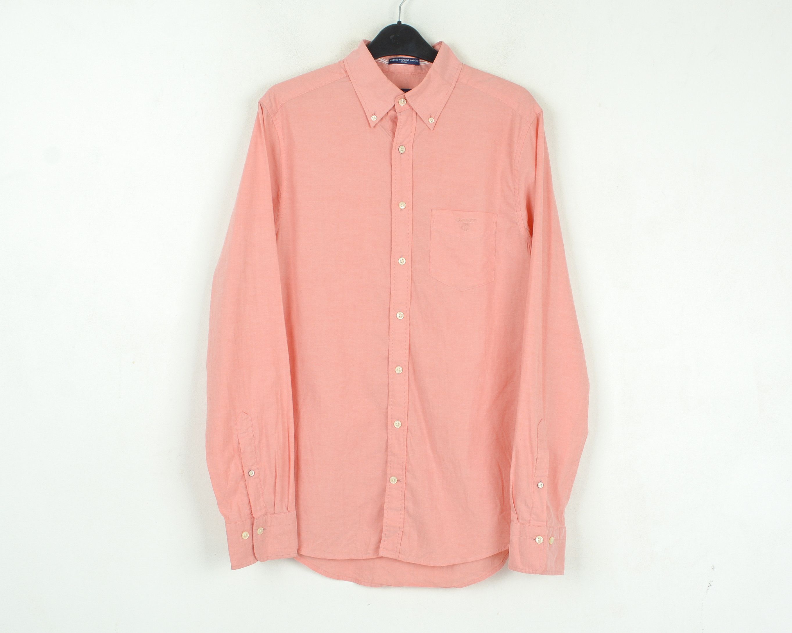 Gant Mens M Washed Pinpoint Oxford Long Sleeved Shirt Pink Casual Size US M / EU 48-50 / 2 - 1 Thumbnail