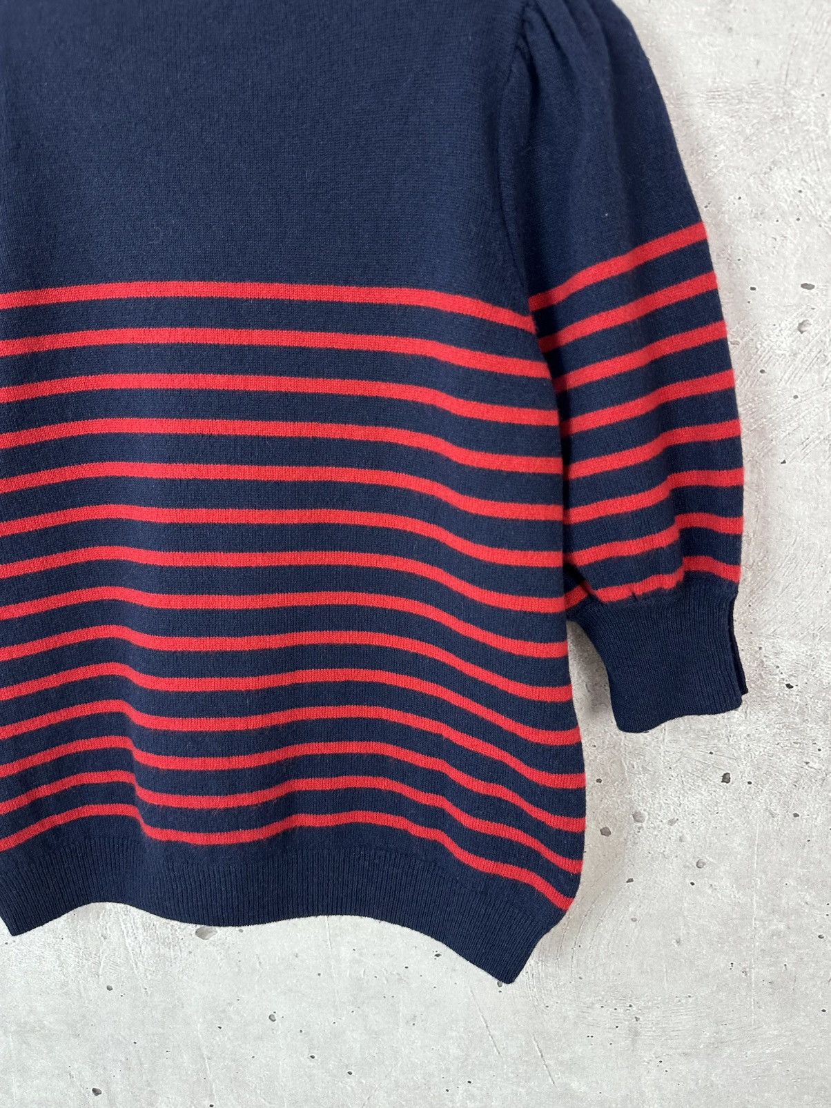 Sezane Sezane Cashmere Stripped Gold Buttons Short Sleeve Sweater Size S / US 4 / IT 40 - 8 Thumbnail