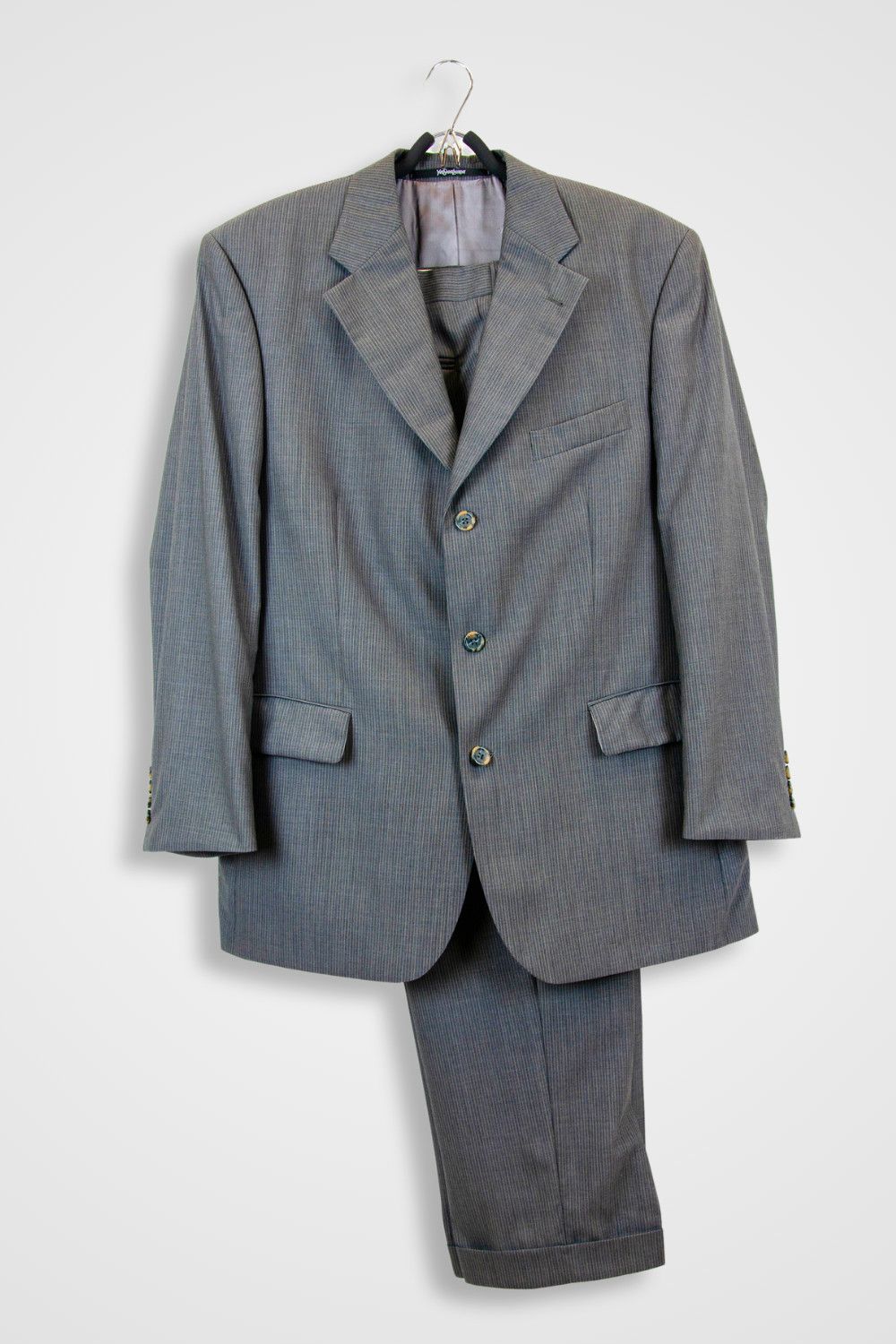 Yves Saint Laurent YSL Pour Homme Pinstripe Wool Suit - Size 26 Size 46R - 1 Thumbnail