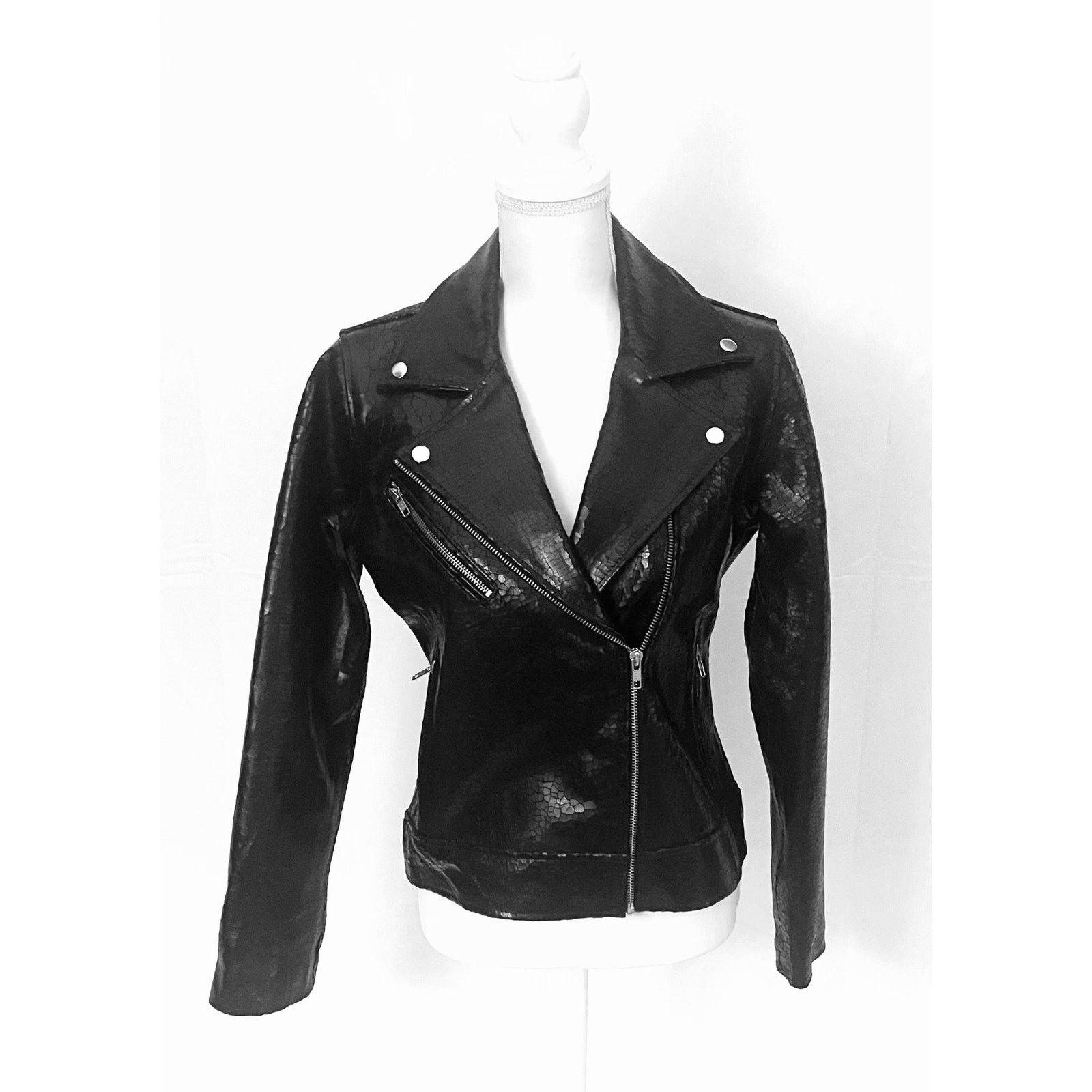 & Other Stories Taylor Black Glass Moto Jacket Size S / US 4 / IT 40 - 2 Thumbnail
