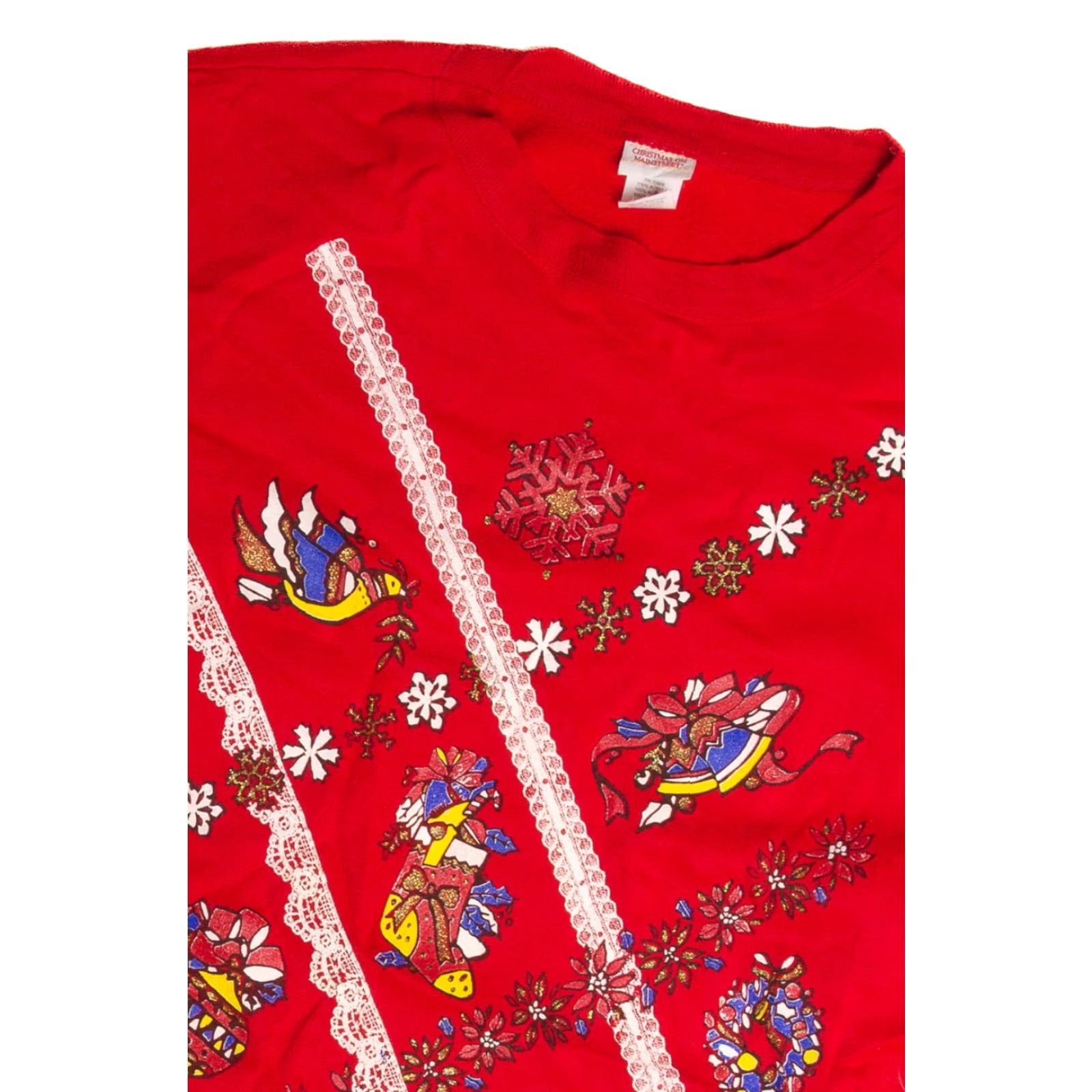 Vintage VINTAGE Christmas on Main Street Red Sweatshirt Large Mens Womens XXL XL 27” 46” Chest US Made Holiday 1950s 62482 Size L / US 10 / IT 46 - 2 Thumbnail