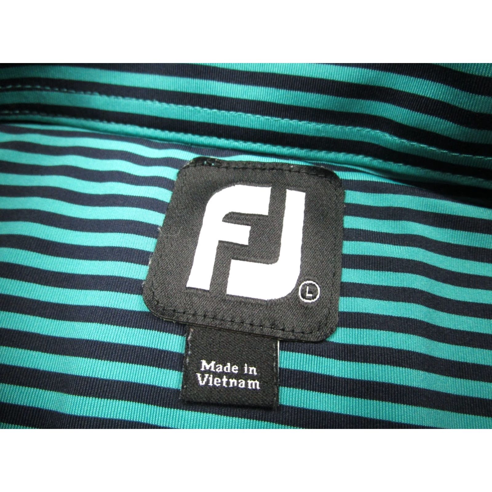 Footjoy FootJoy Polo Shirt Mens L Blue Teal Striped Performance Coto de Caza Golf Club Size US L / EU 52-54 / 3 - 7 Thumbnail