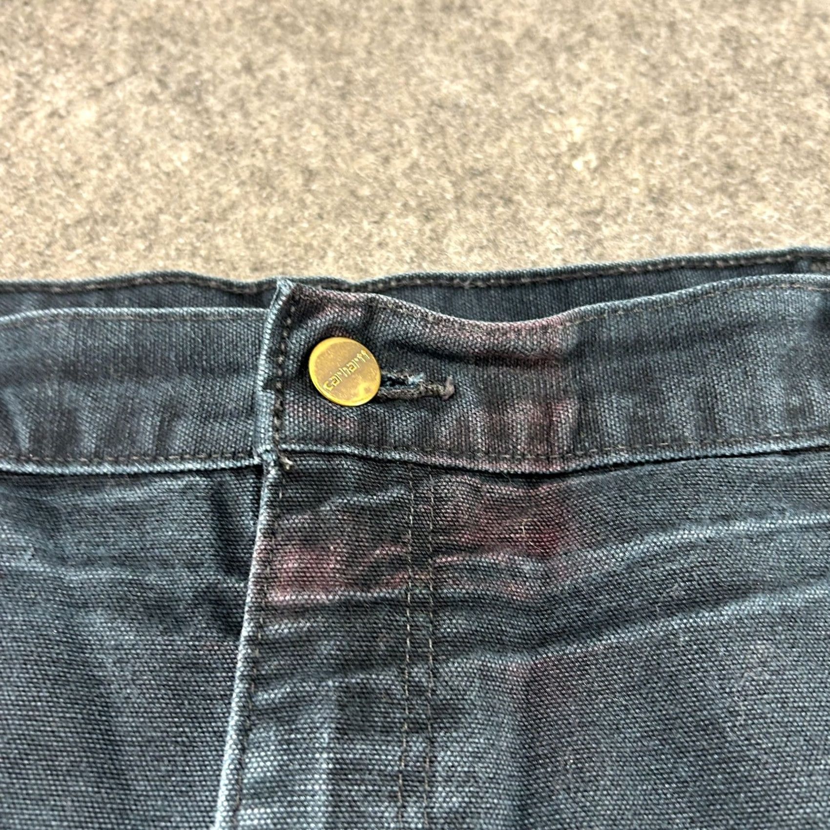 Carhartt Carhartt Pants Mens 40x32 Black Carpenter Original Fit Distressed Faded 5-Pocket USA Slimming Stretch Workwear Casual/Regular Mens Size US 40 / EU 56 - 3 Thumbnail