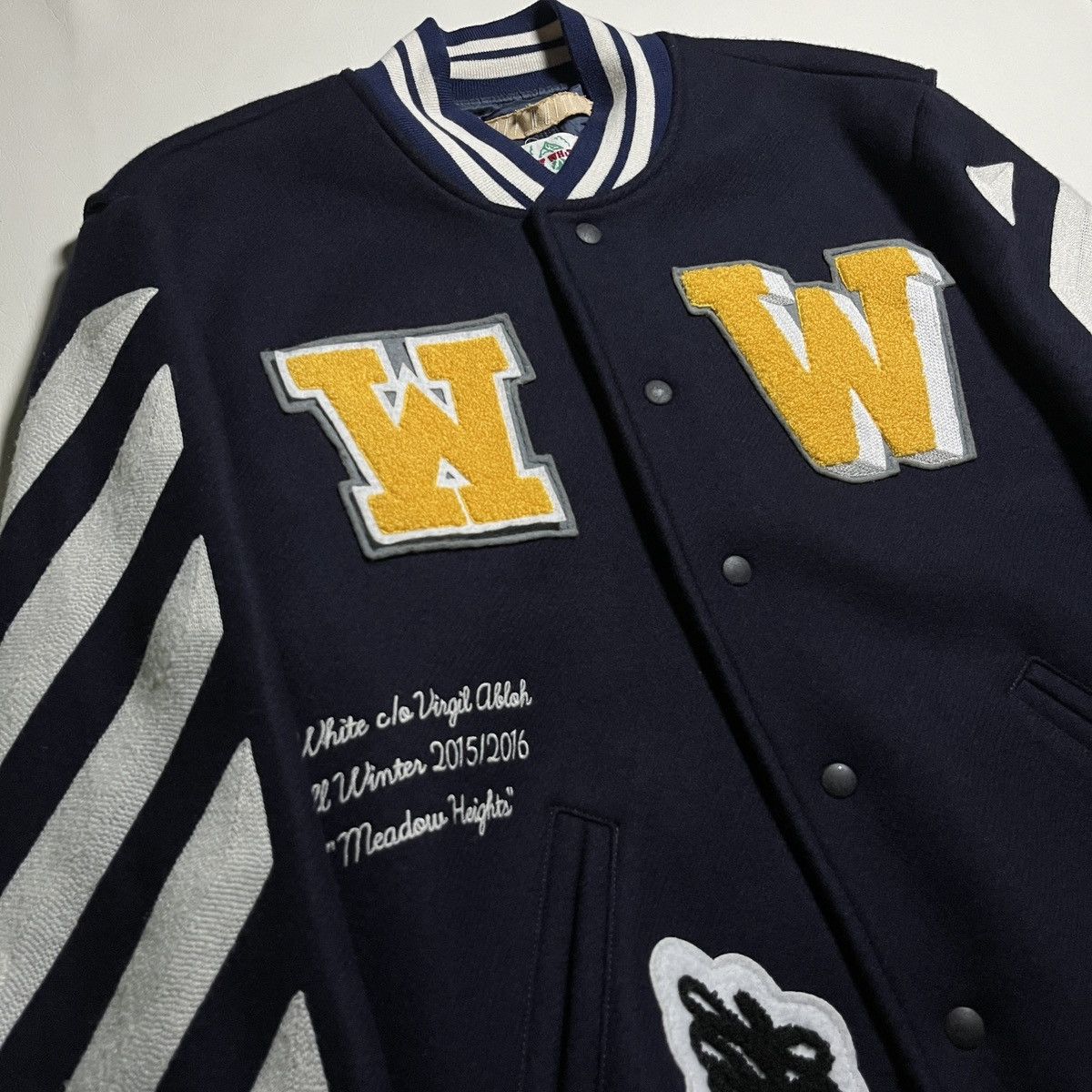 Off-White Off-White VIRGIL ABLOH 2015 Fall/Winter Letterman Jacket Size US XS / EU 42 / 0 - 4 Thumbnail