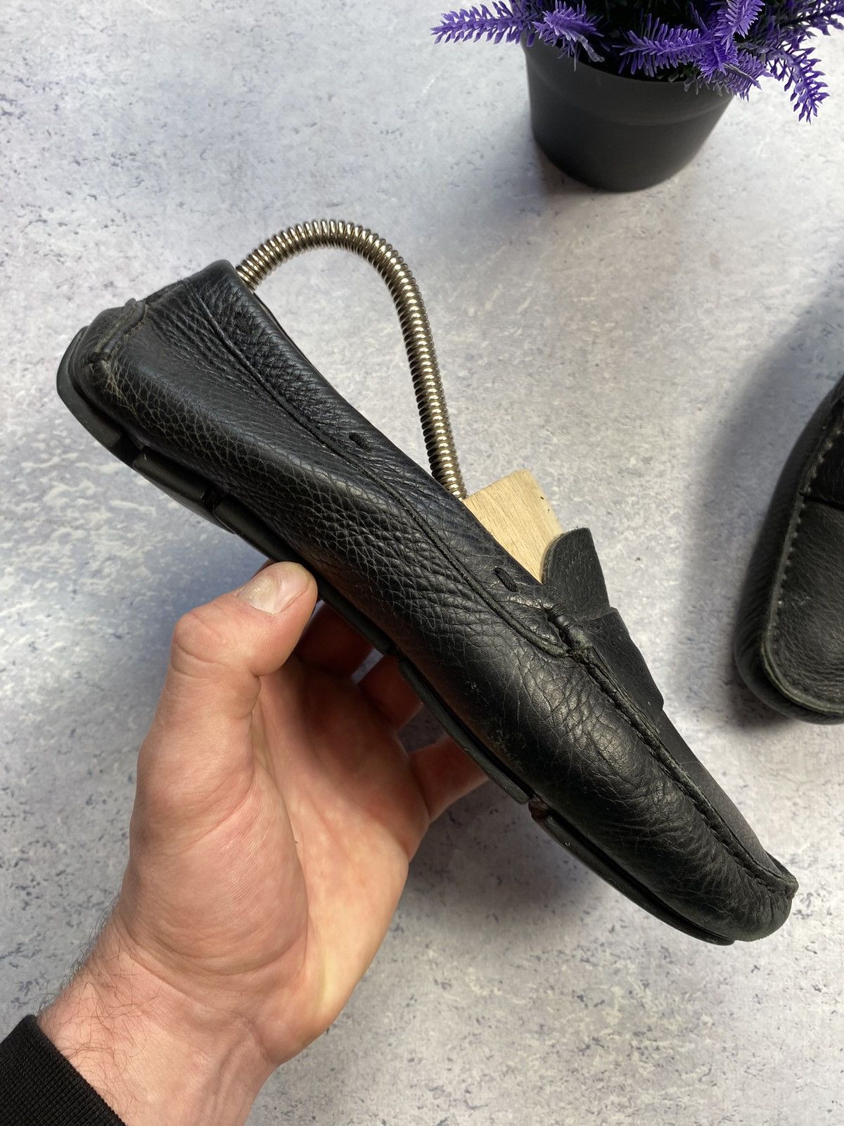 Prada Prada Black Leather Loafers Size EUR 37.5 Size US 5 / EU 37 - 8 Thumbnail