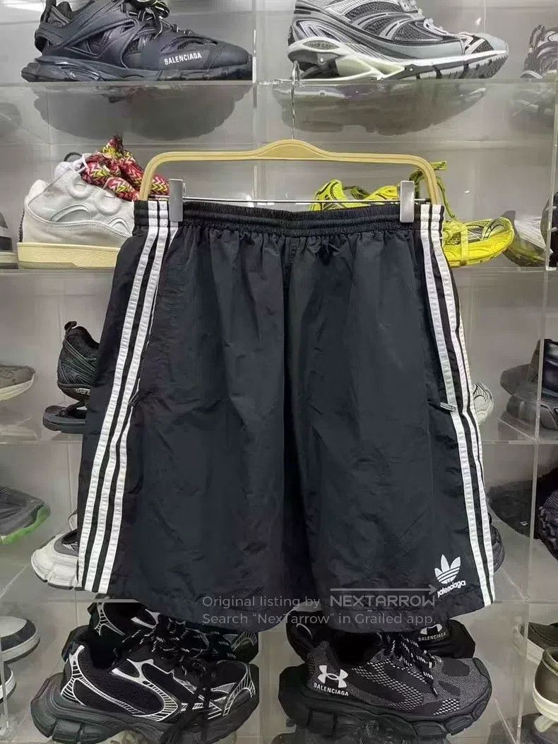 Balenciaga adidas Logo Striped Elastic Waist Straight Leg