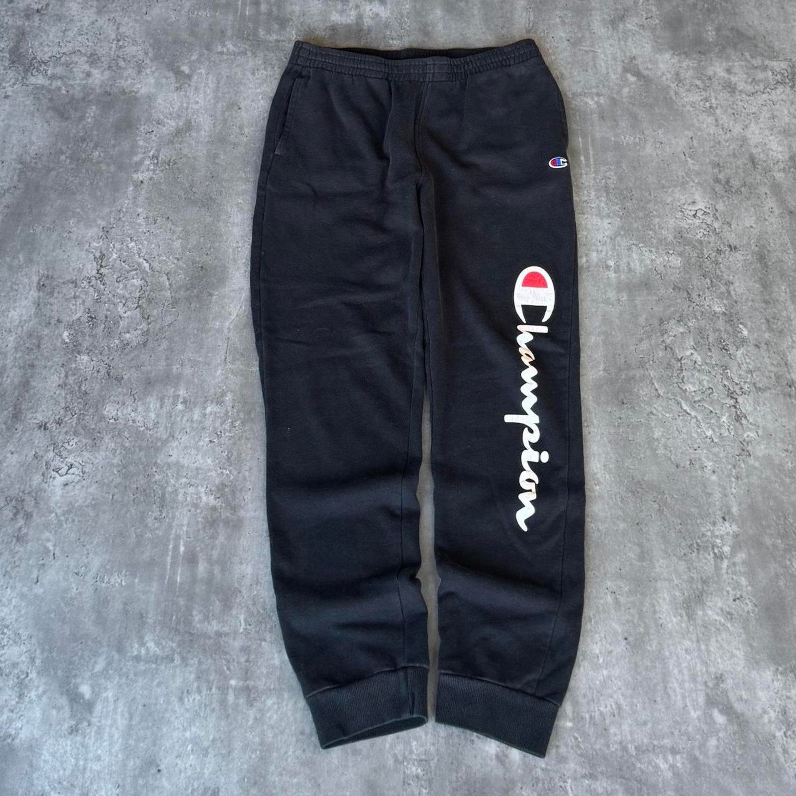 Champion × Vintage Vintage Y2K Black Champion Embroidered Opium Sweatpants Size US 31 - 1 Thumbnail