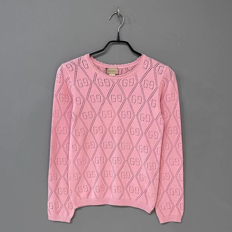 Gucci Size 12 Pink full-print knitwear