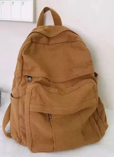 Japanese Brand Retro y2k canvas backpack aesthetic Size ONE SIZE - 4 Thumbnail