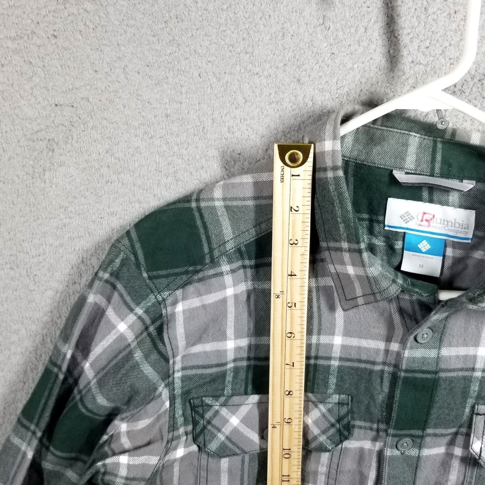 Vintage Columbia Men's Flannel Shirt Green Michigan State Spartans Omni-Wick Flare Gun Medium Regular Button-Up Plaid Active Outdoor Classic Modern Size US M / EU 48-50 / 2 - 5 Thumbnail