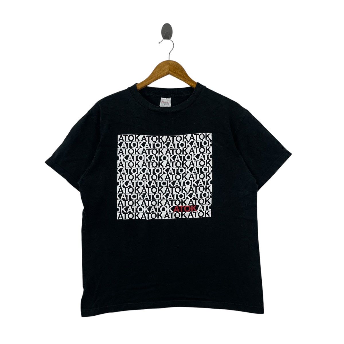 Japanese Brand Vintage ATOK Japan White and Red Text Tee Shirt Size US L / EU 52-54 / 3 - 1 Thumbnail
