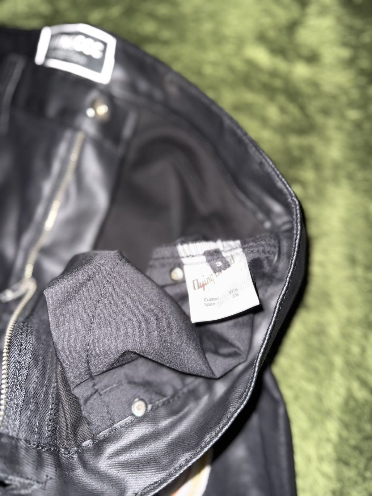 Japanese Brand [3] Dying Breed X AgingCCC Peak Logo Coated Jeans Black Size US 32 / EU 48 - 4 Thumbnail
