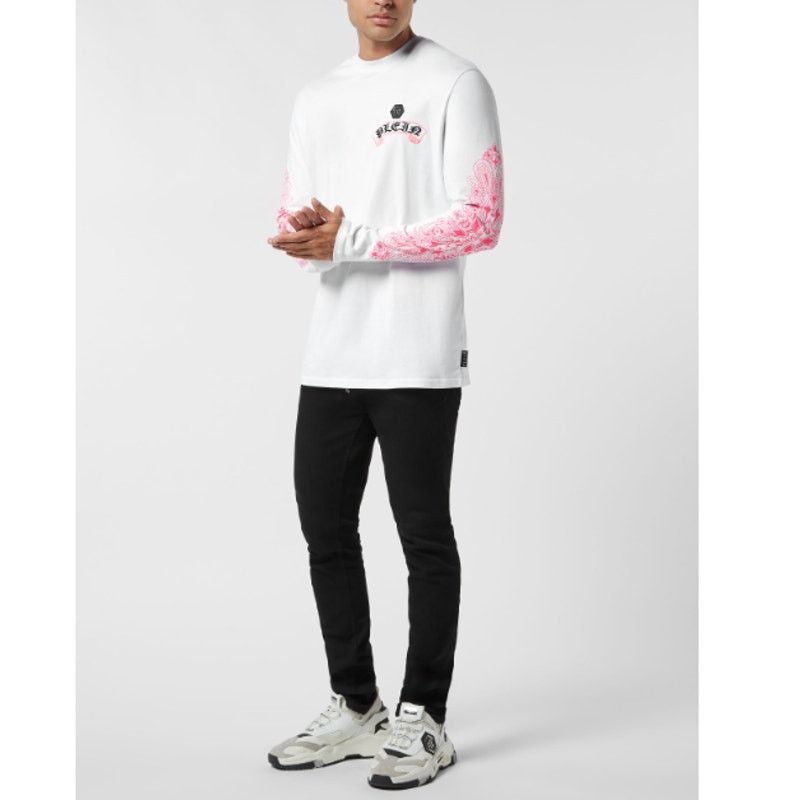 Philipp Plein Philipp Plein Fuxiafluo Chrome Crest Long Sleeve T-Shirt L Size US L / EU 52-54 / 3 - 10 Thumbnail
