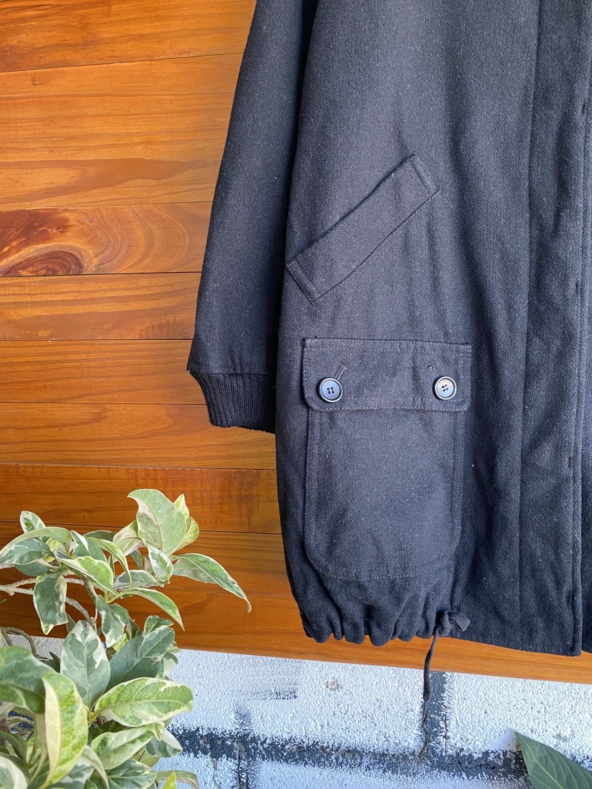 Issey Miyake mercibeaucoup, Black Wool Blend Padded Coat Hooded Jacket Size US S / EU 44-46 / 1 - 7 Thumbnail