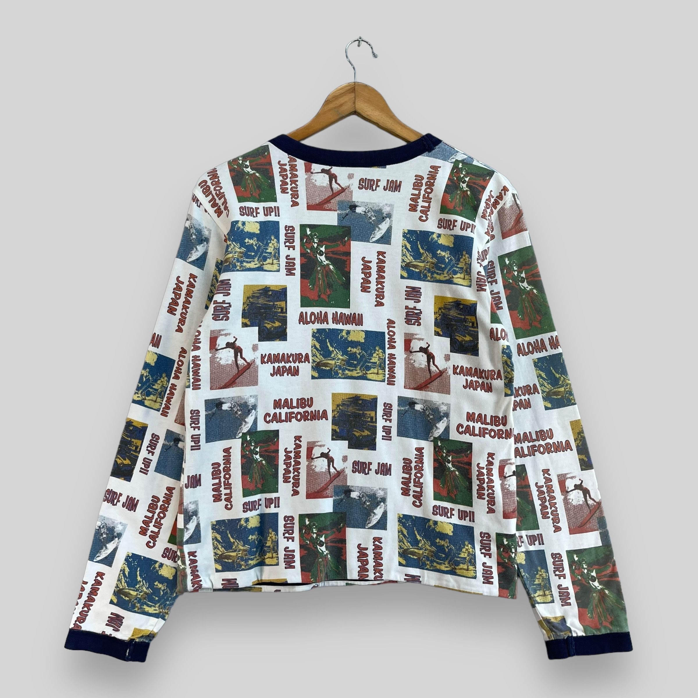 Japanese Brand × Vintage BEAMS Japan Aloha Hawaii Beach Surfing Over Print Sweater Size S / US 4 / IT 40 - 6 Thumbnail