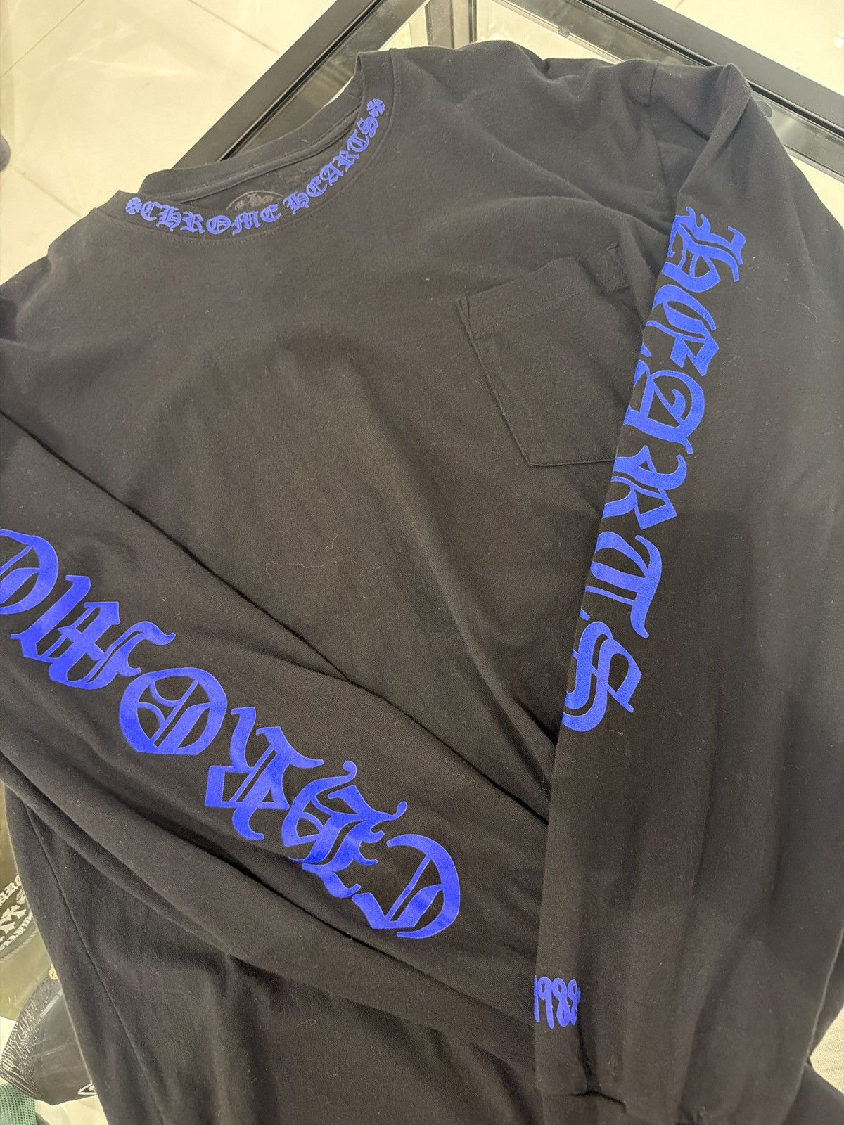 Chrome Hearts Chrome Hearts 1988 Neck Logo Black/Blue L/S Size US XL / EU 56 / 4 - 2 Thumbnail