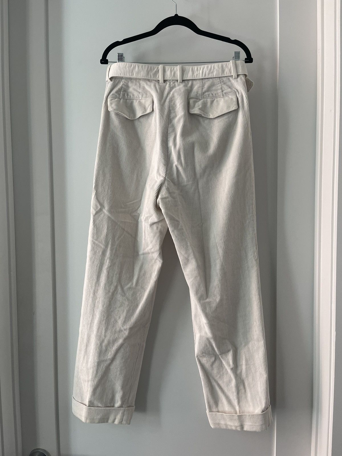 Officine Generale Officine Générale White Corduroy Pants - IT Size 48 (M) Size 48R - 3 Thumbnail