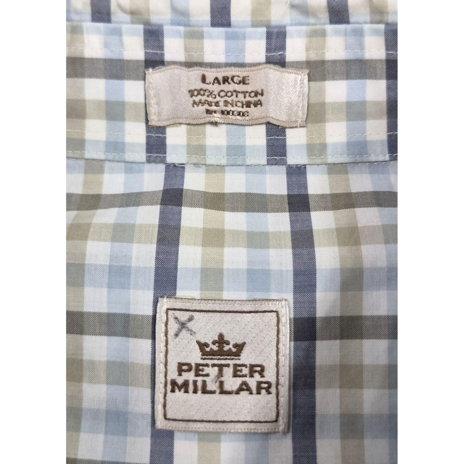 Peter Millar Peter Millar Button Up Shirt Mens Large Plaid Long Sleeve Cotton Casual Shirt Size US L / EU 52-54 / 3 - 5 Thumbnail